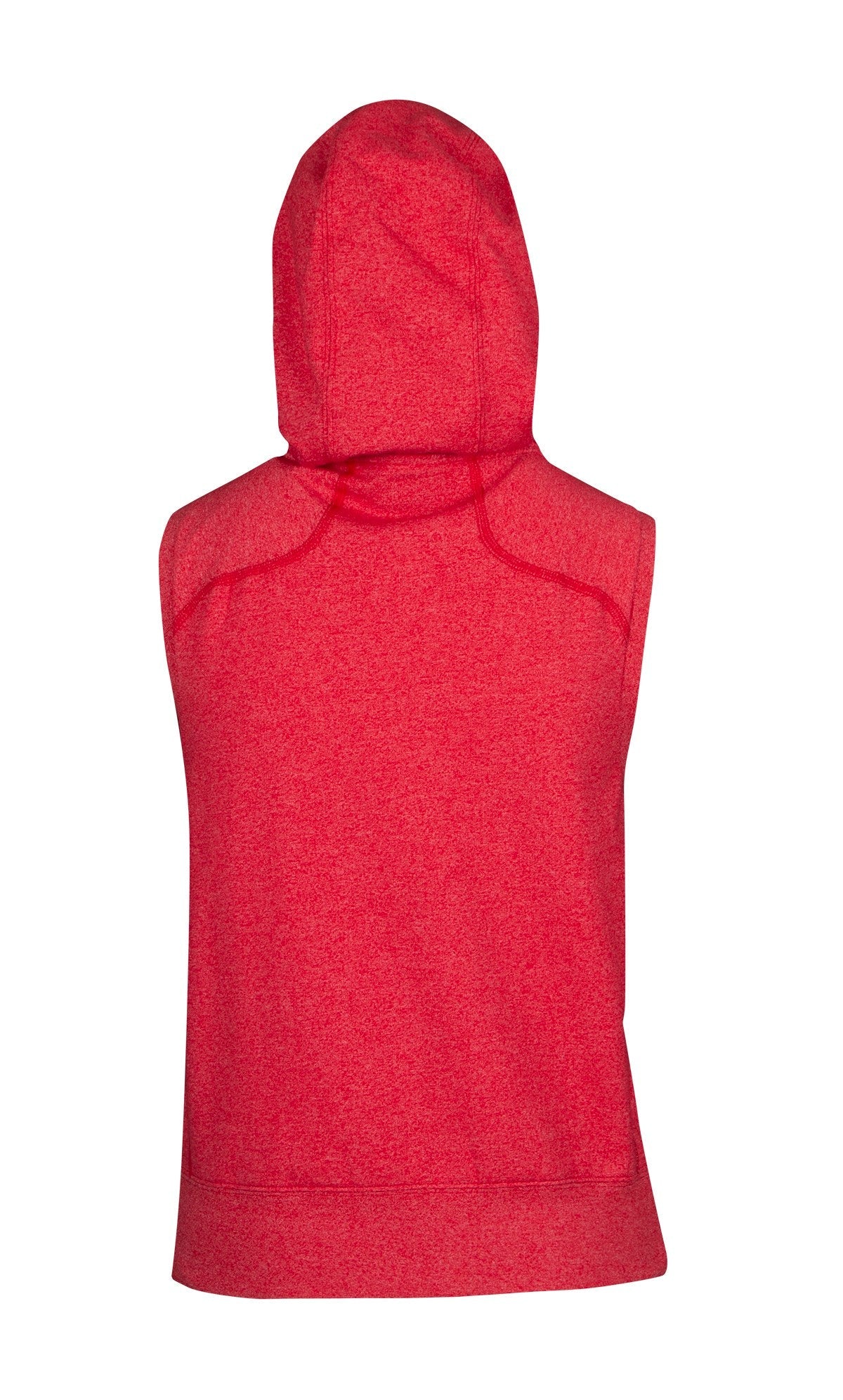 Womens/Junior Heather SLEEVELESS ZIP Hoodies - Greatness Range - Red Heather - Back