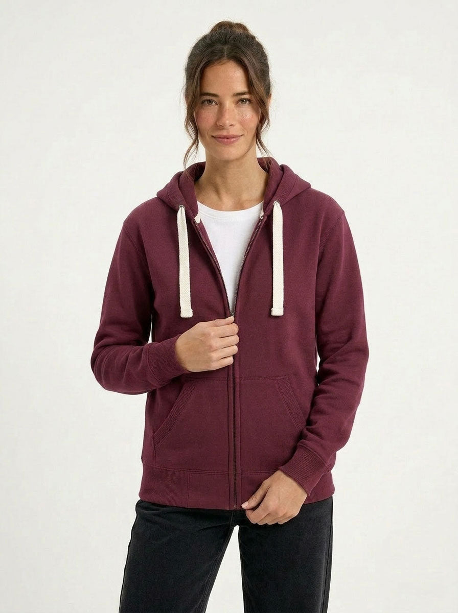 Womens/Junior Heavy Zip Fleece Hoodie - view