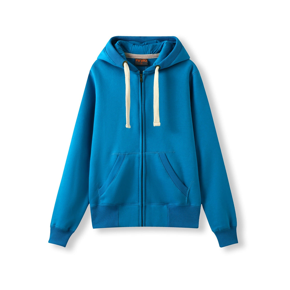Womens/Junior Heavy Zip Fleece Hoodie - Azure - Front