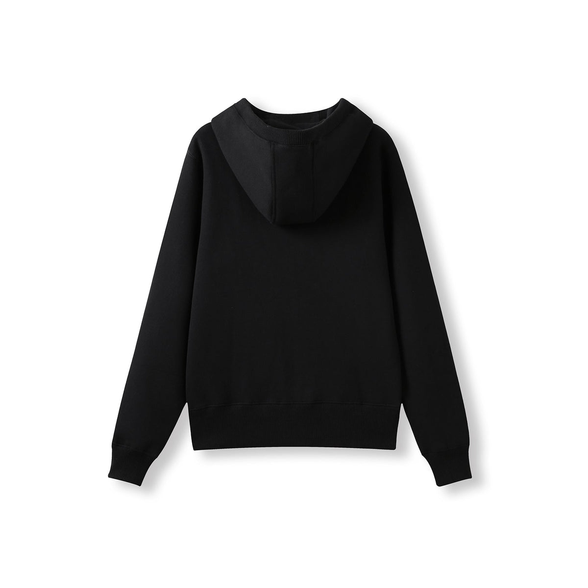 Womens/Junior Heavy Zip Fleece Hoodie - Black - Back