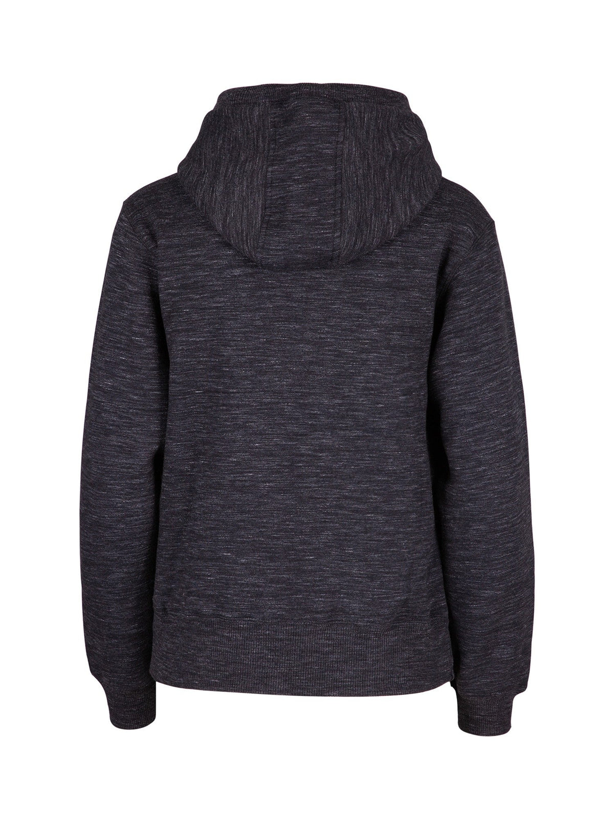 Womens/Junior Heavy Zip Fleece Hoodie - Black Marl - Back