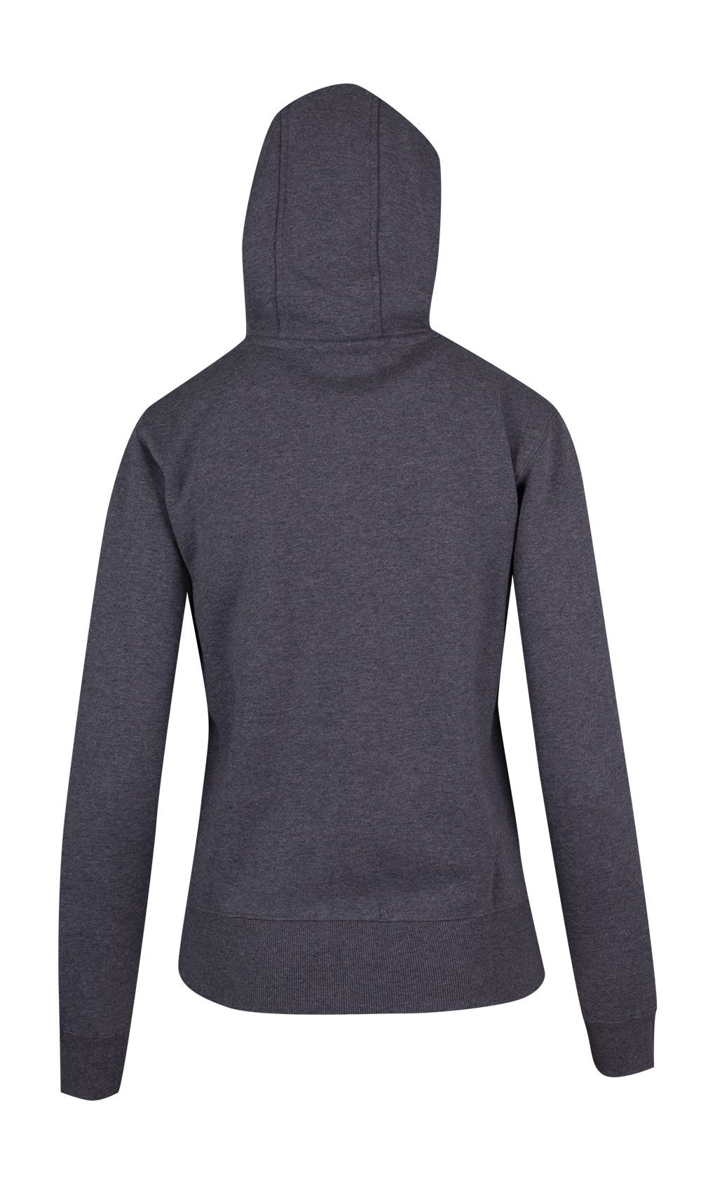 Womens/Juniors Heavy Fleece Hoodie - Charcoal Marl - Back
