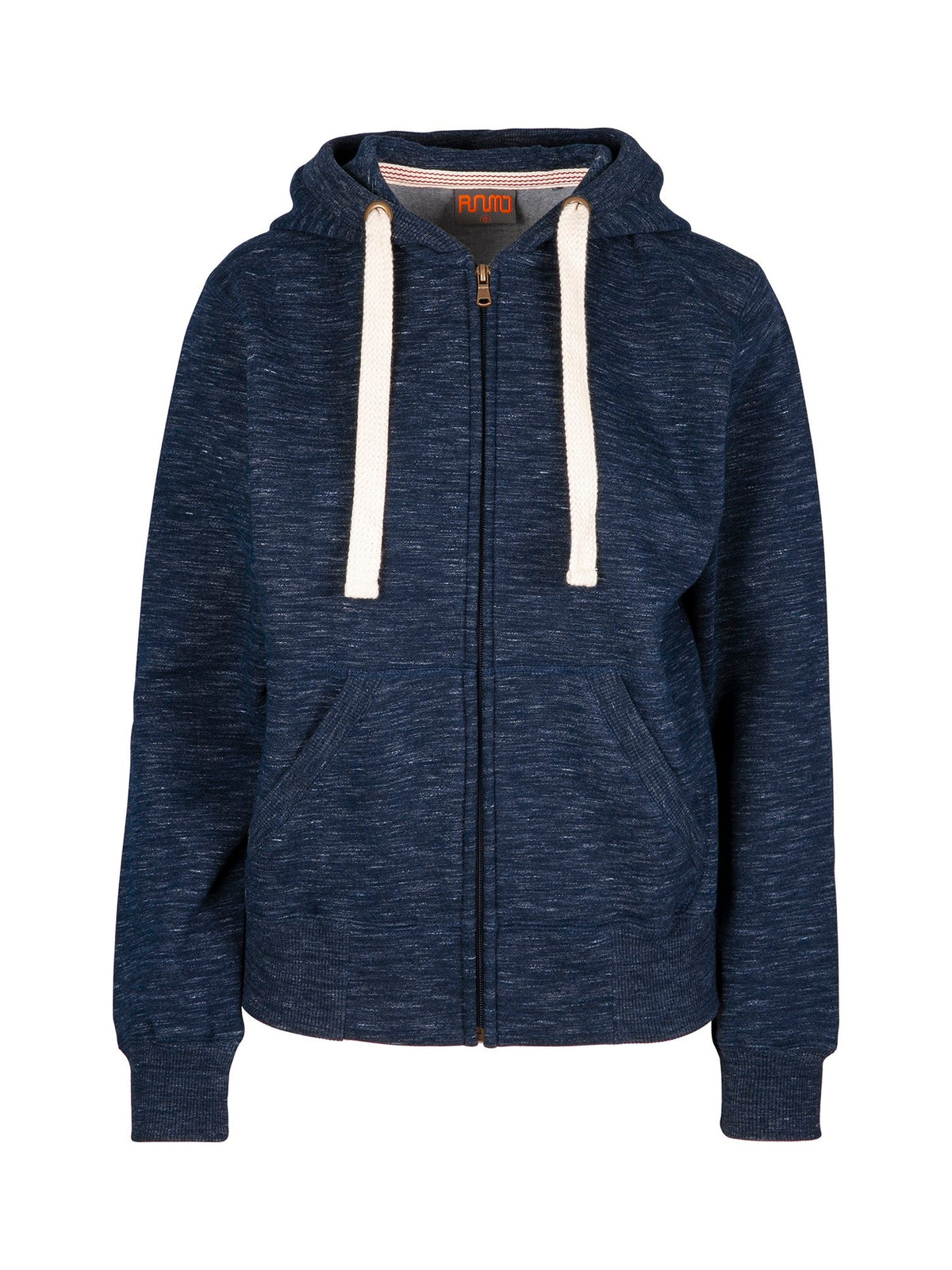 Womens/Junior Heavy Zip Fleece Hoodie - Navy Marl - Front