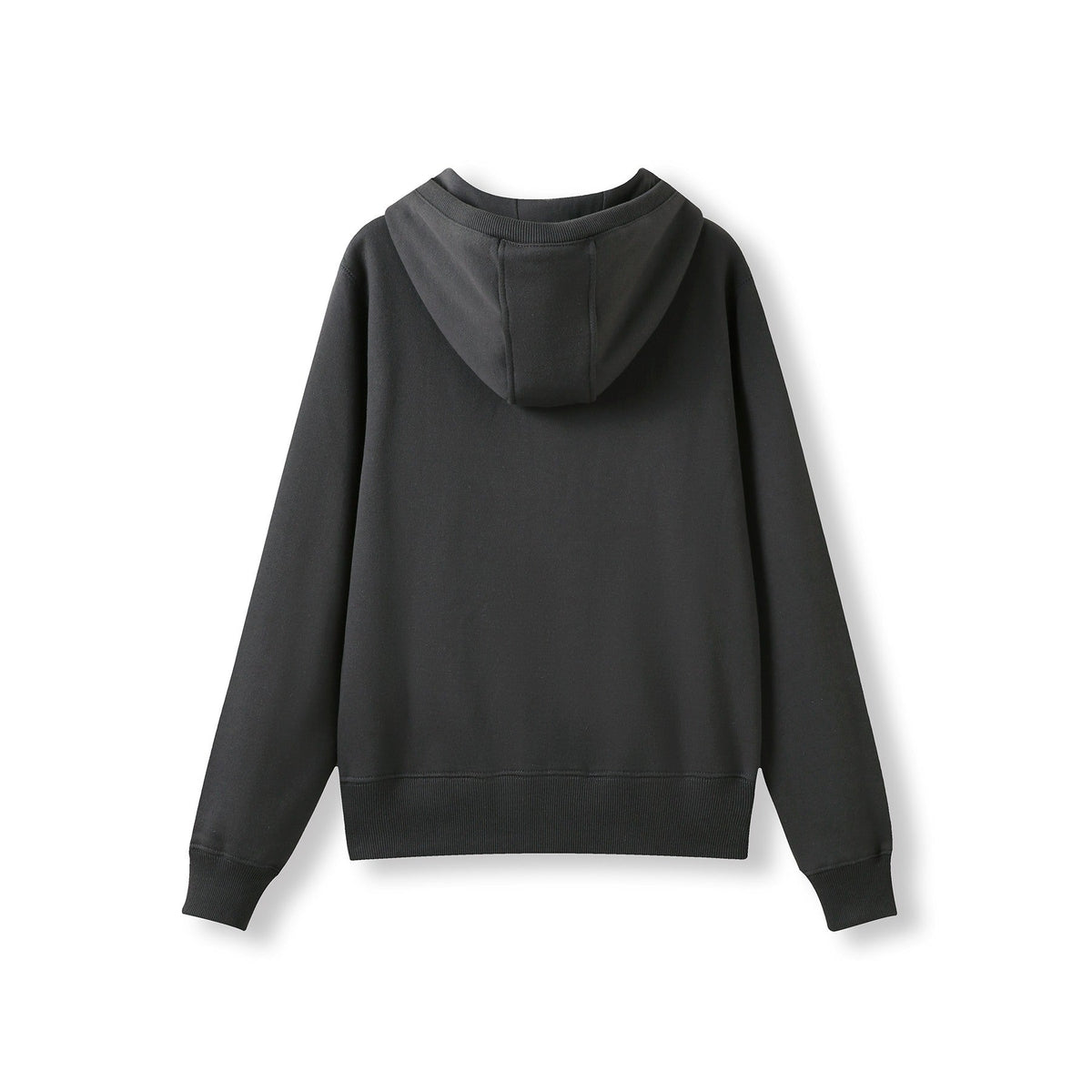 Womens/Junior Heavy Zip Fleece Hoodie - New Charcoal - Back