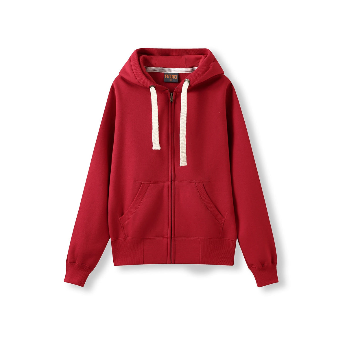 Womens/Junior Heavy Zip Fleece Hoodie - Red - Front