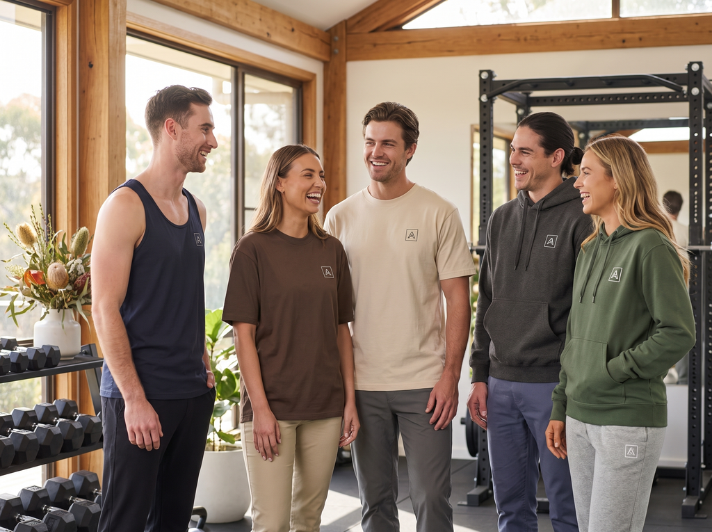 Gym & Trainer Pack – team uniforms with your logo (illustrative photo)
