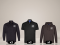 Trades Pack deal: 2 work shirts + 2 polos + 1 hoodie with your logo (illustrative)