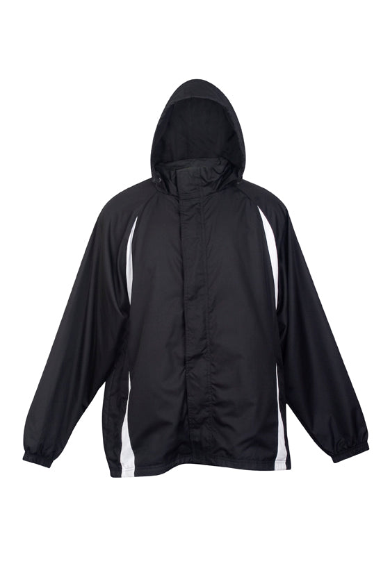 Mens Shower Proof Sportech Nylon Jacket - Black/White - Front