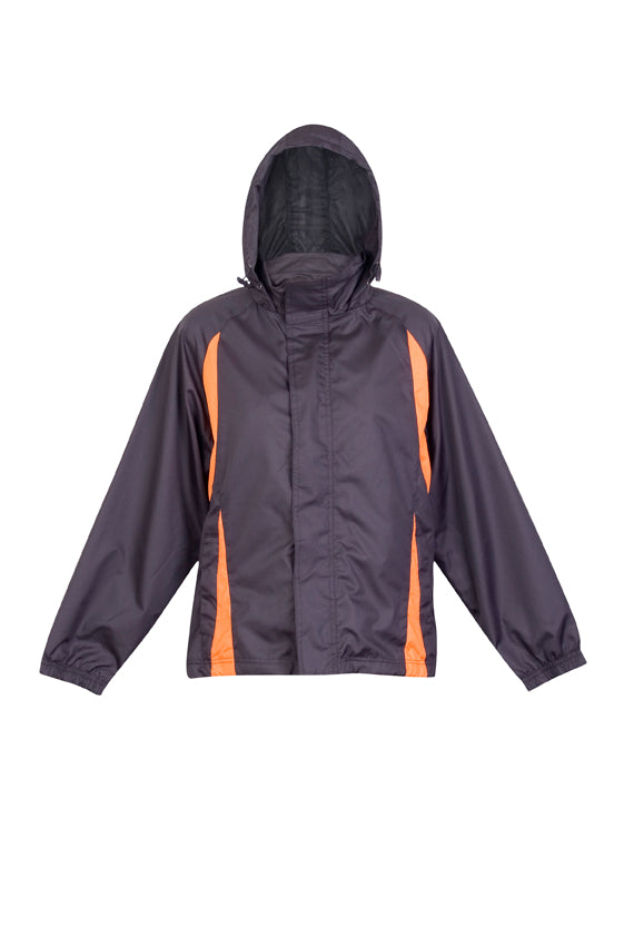 Womens/Junior Shower  Proof Sportech Nylon Jacket - Charcoal/Orange - Front