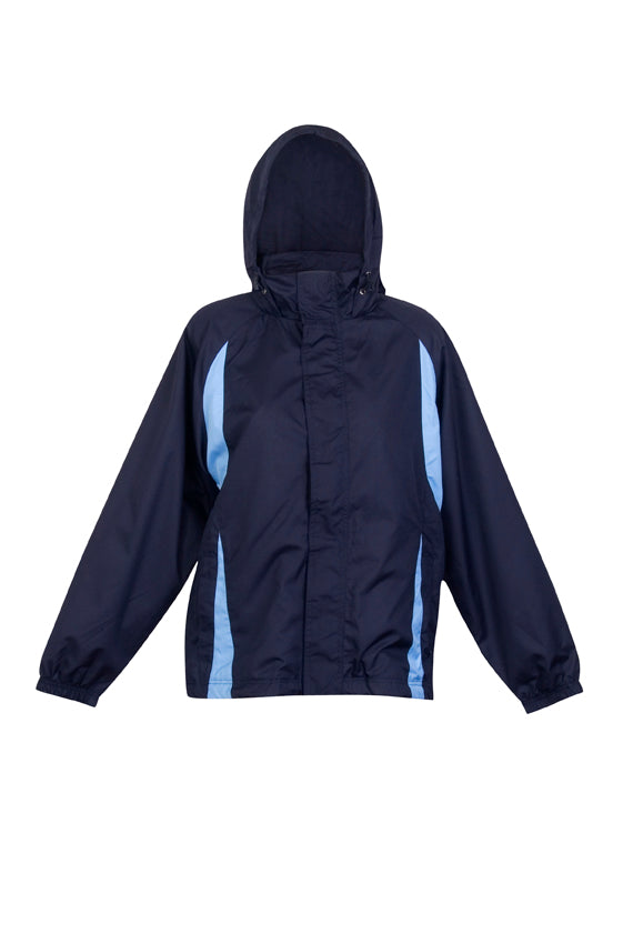 Womens/Junior Shower  Proof Sportech Nylon Jacket - Navy/Sky Blue - Front