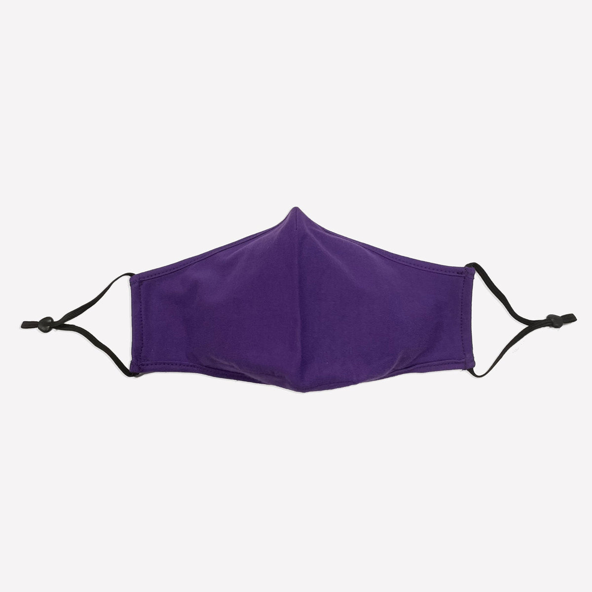 Kids 3 Layer One Piece Cotton Face Masks With Adjustable toggle - Grape - Front