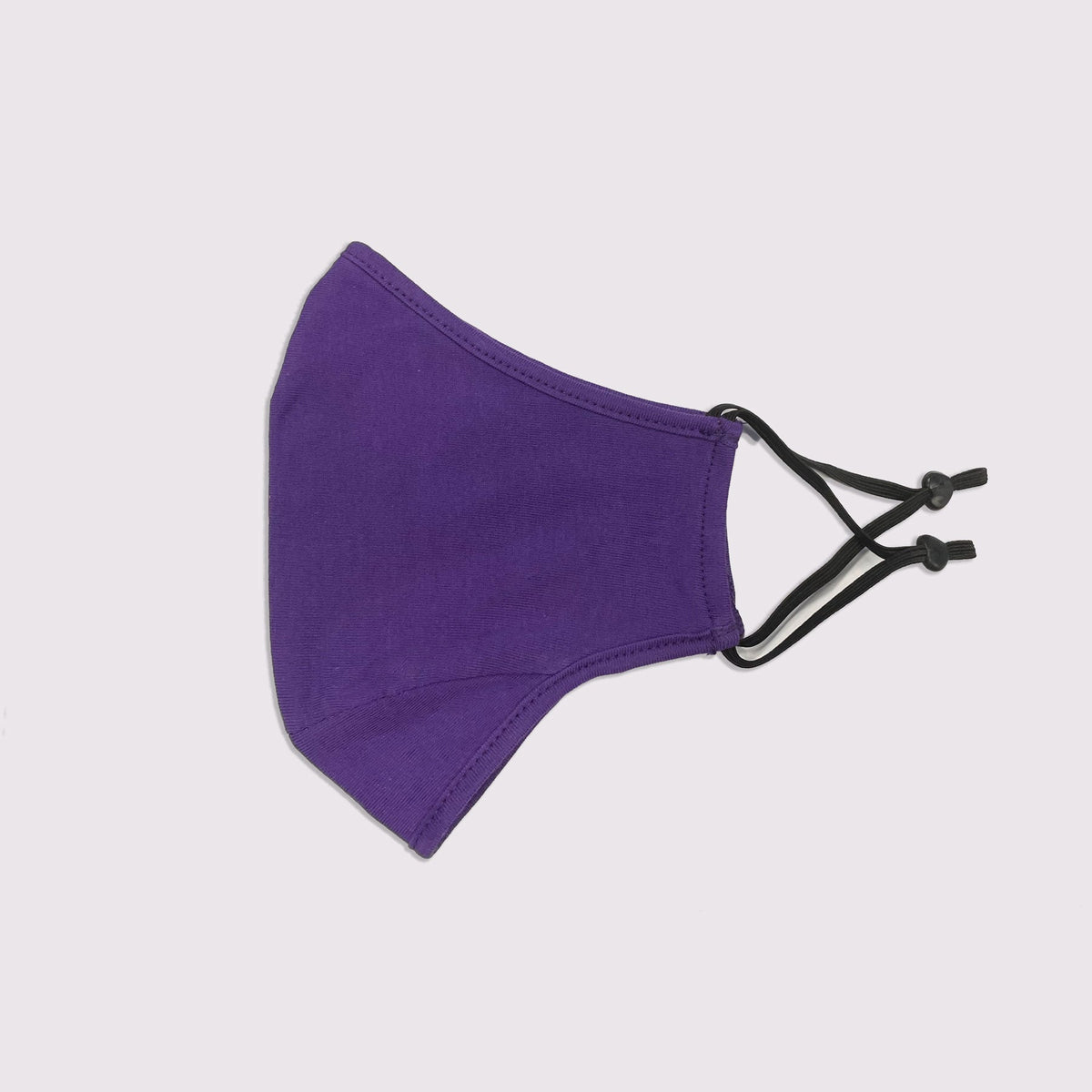 Adult 3 Layer One Piece Face Masks with Adjustable toggle - Grape - Side