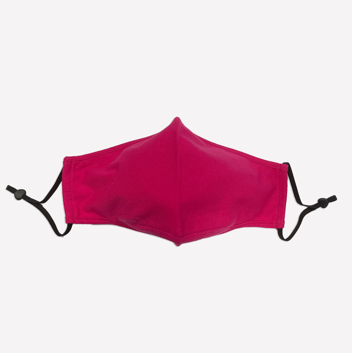 Adult 3 Layer One Piece Face Masks with Adjustable toggle - Hot Pink - Front