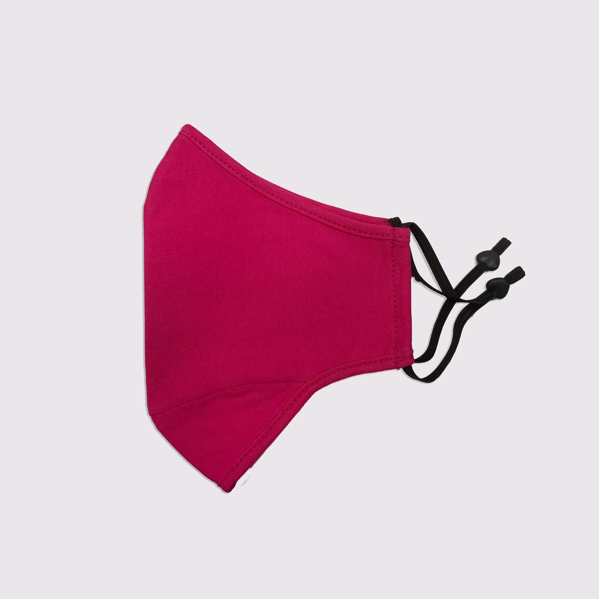 100% One Piece Cotton Face Masks With Adjustable toggle - Hot Pink - Side
