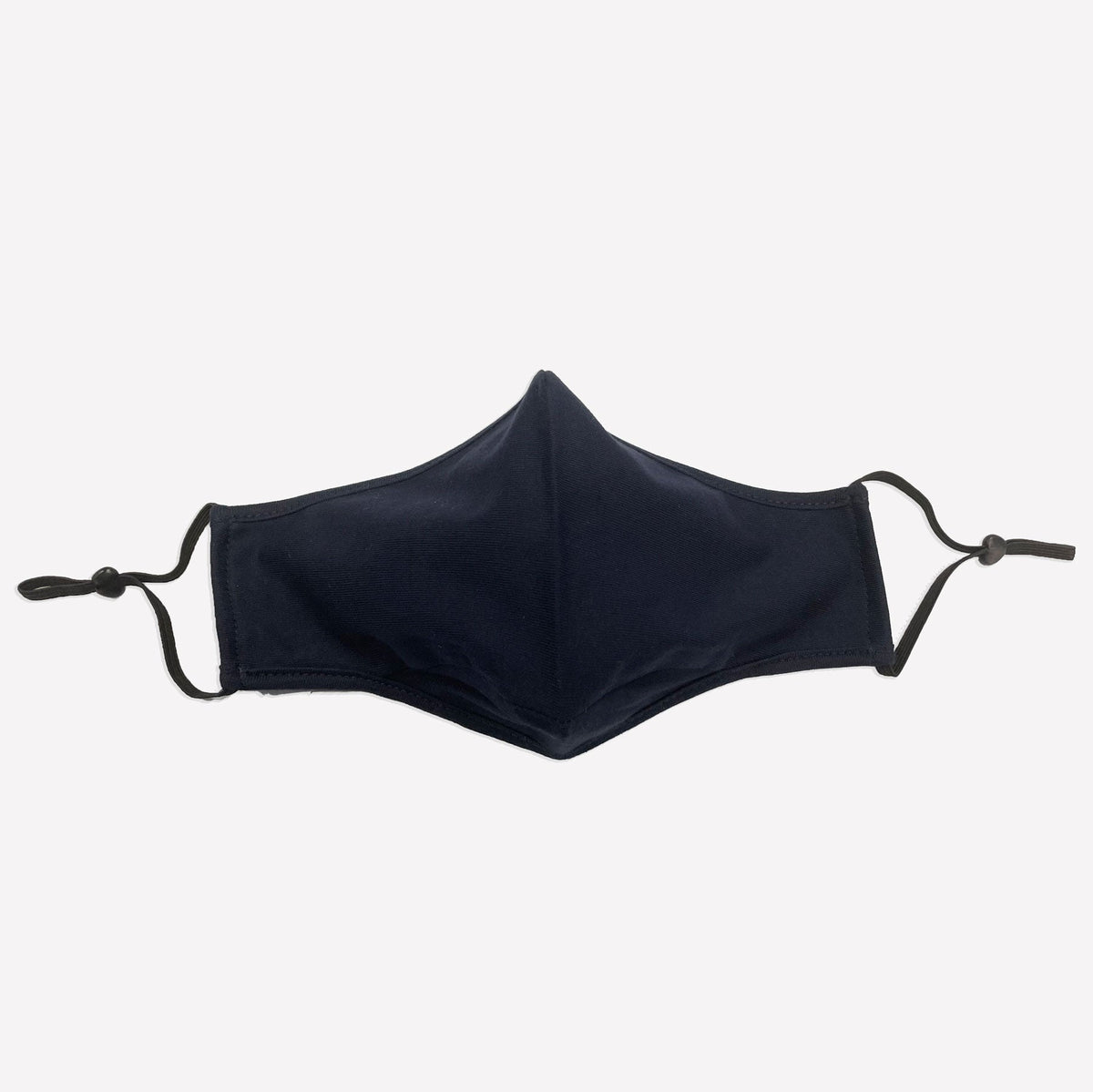 Adult 3 Layer One Piece Face Masks with Adjustable toggle - Navy Blue - Front