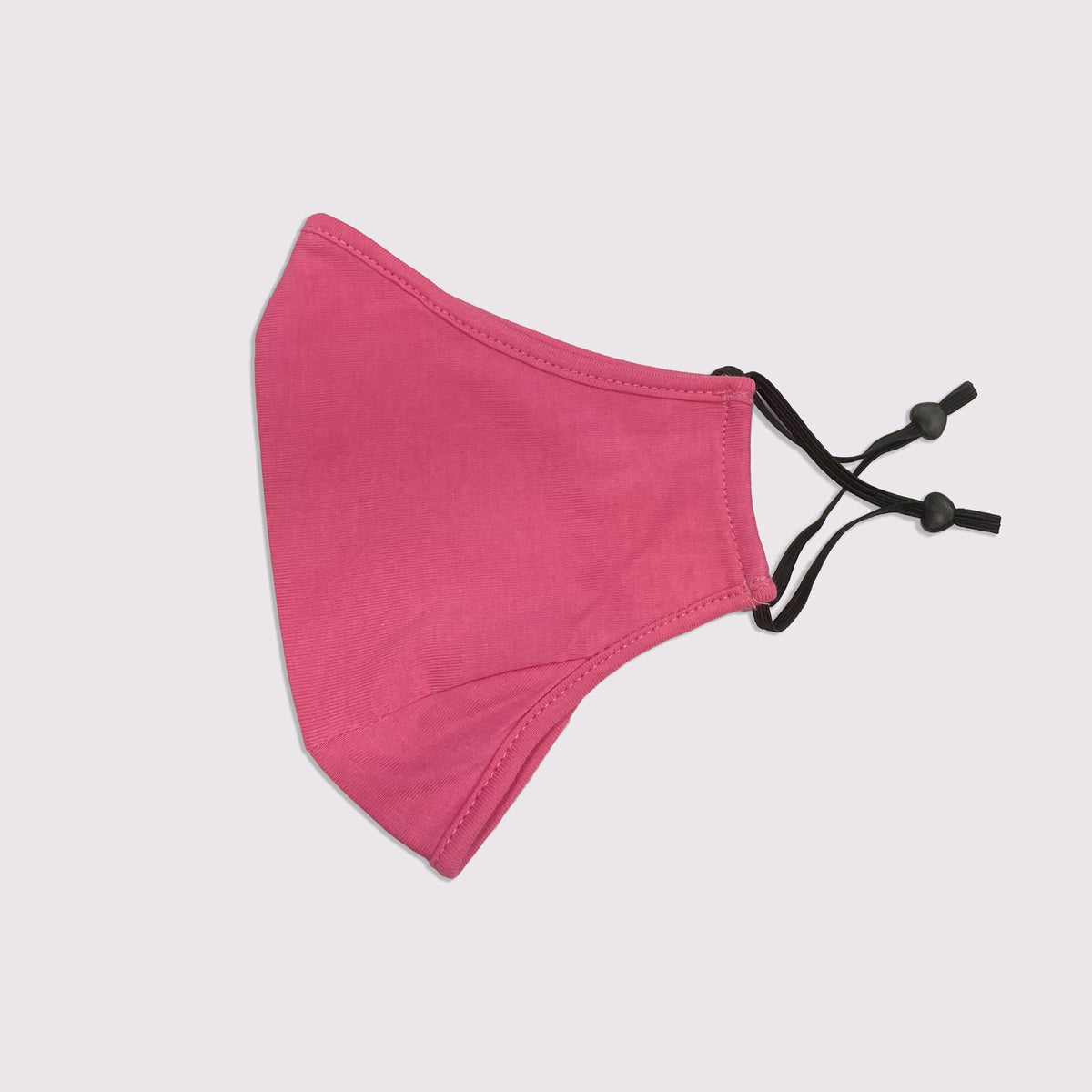 100% One Piece Cotton Face Masks With Adjustable toggle - Pink - Side