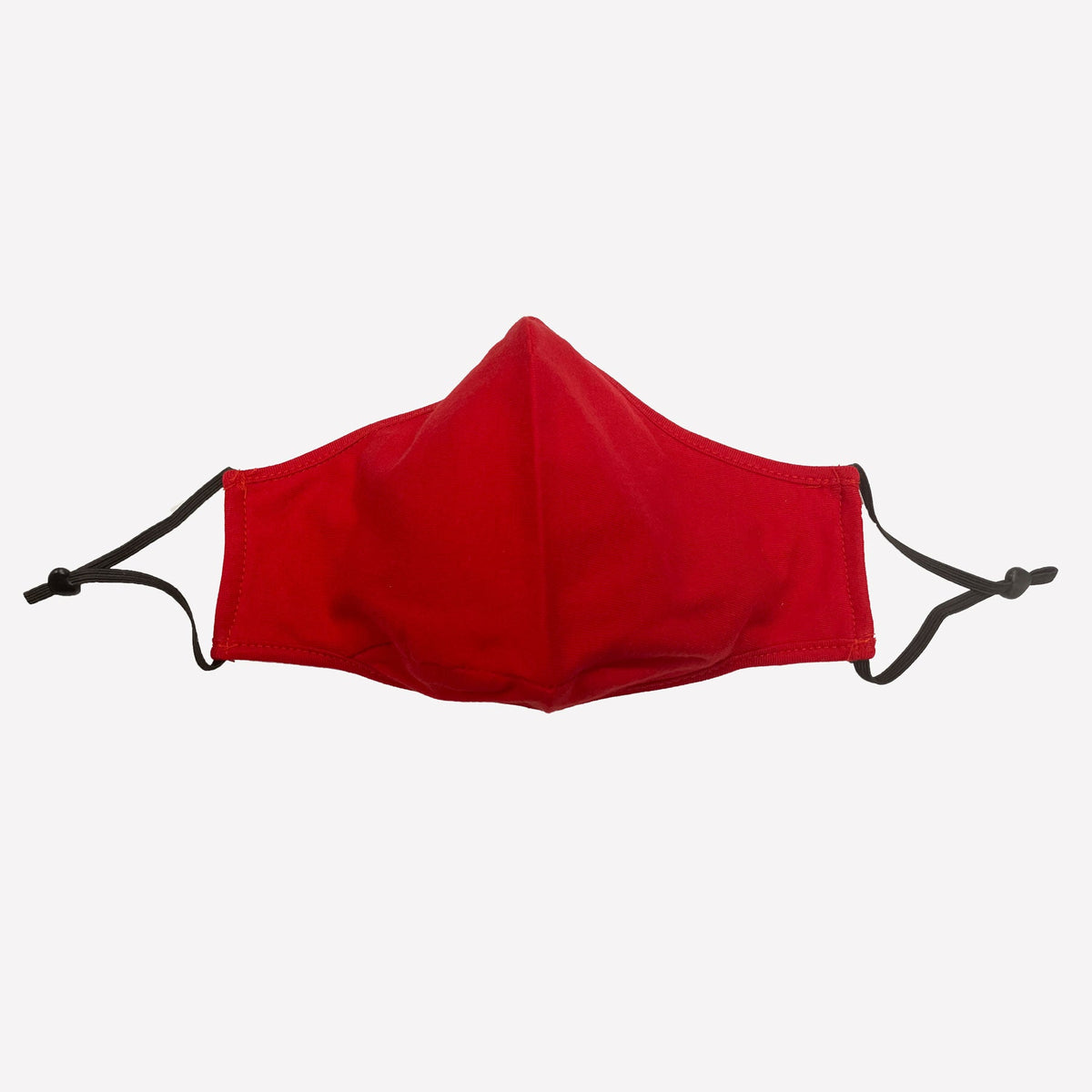 Adult 3 Layer One Piece Face Masks with Adjustable toggle - Red - Front