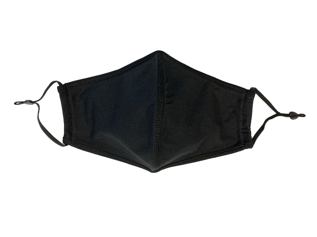 Middle Seamed Cotton Face Masks with Adjustable toggle - Black - View