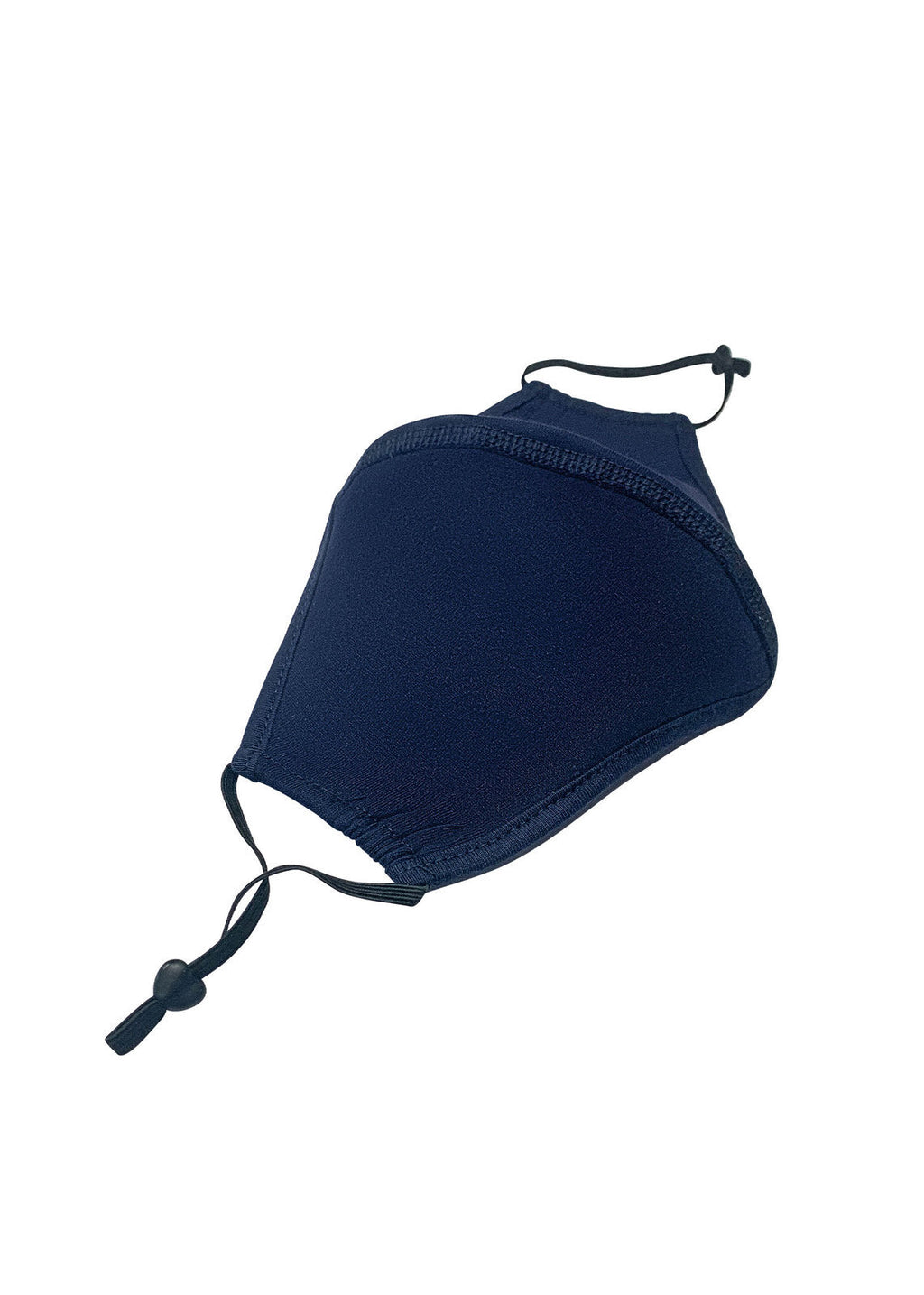 Middle Seamed Cotton Face Masks with Adjustable toggle - Navy Blue - Back