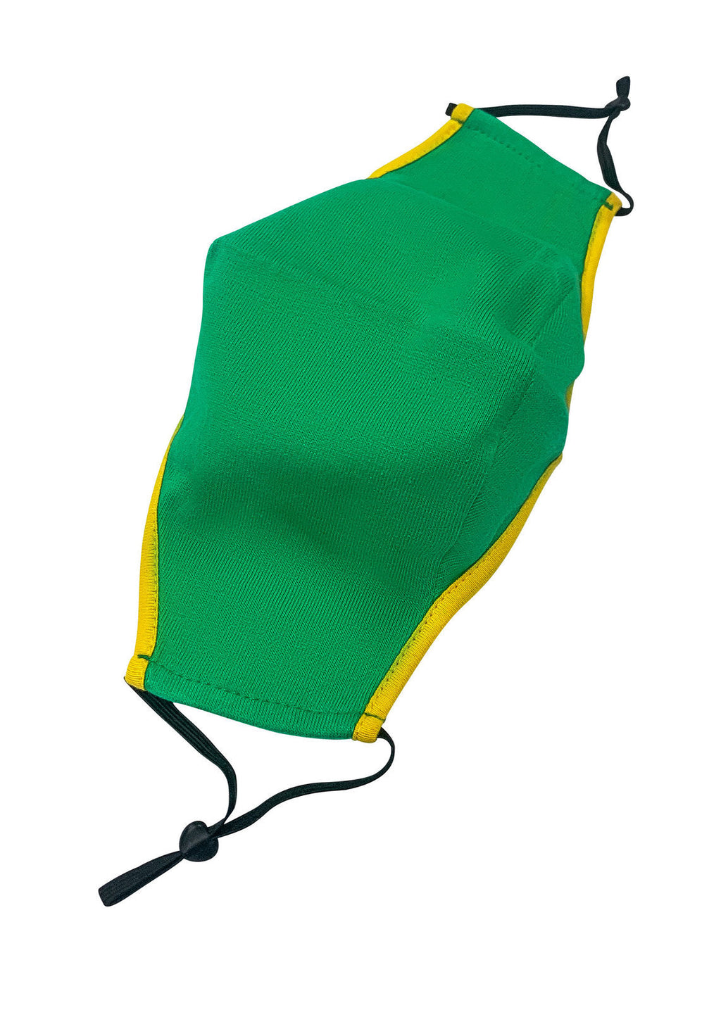 Contrast One Piece Cotton Face Masks With Adjustable toggle - Emerald Green/Gold - Back