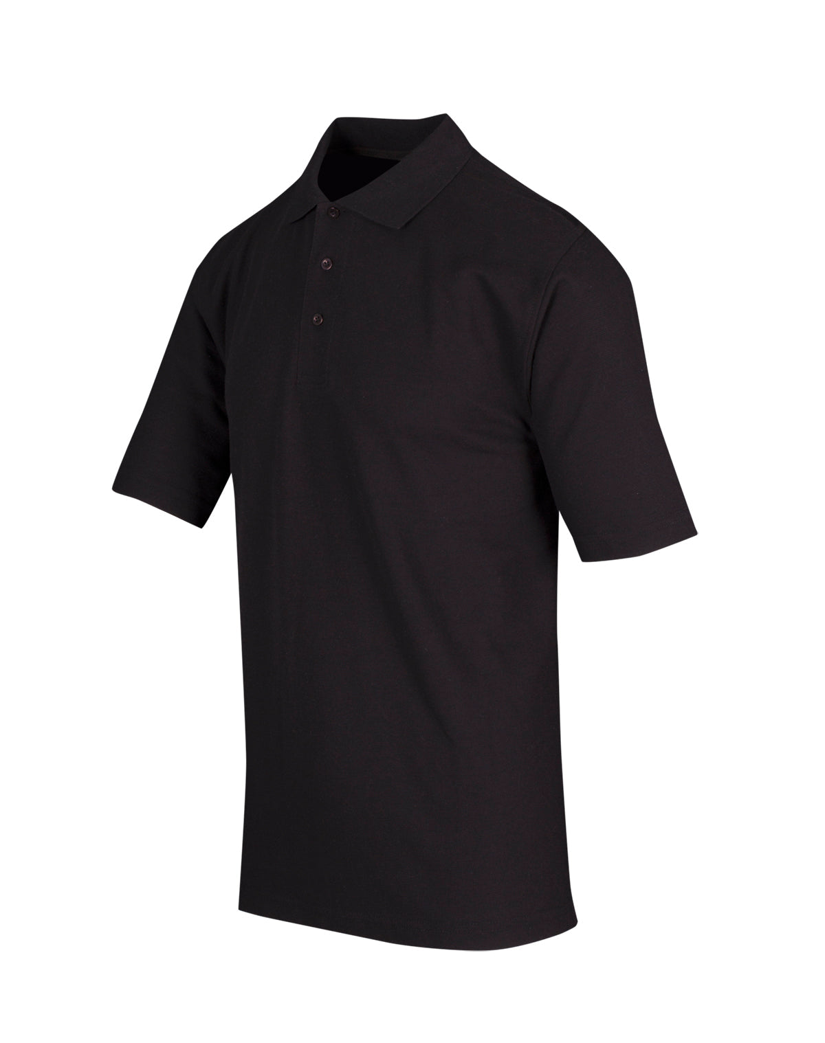 Mens Regular Pique knit Polo - Black - Side