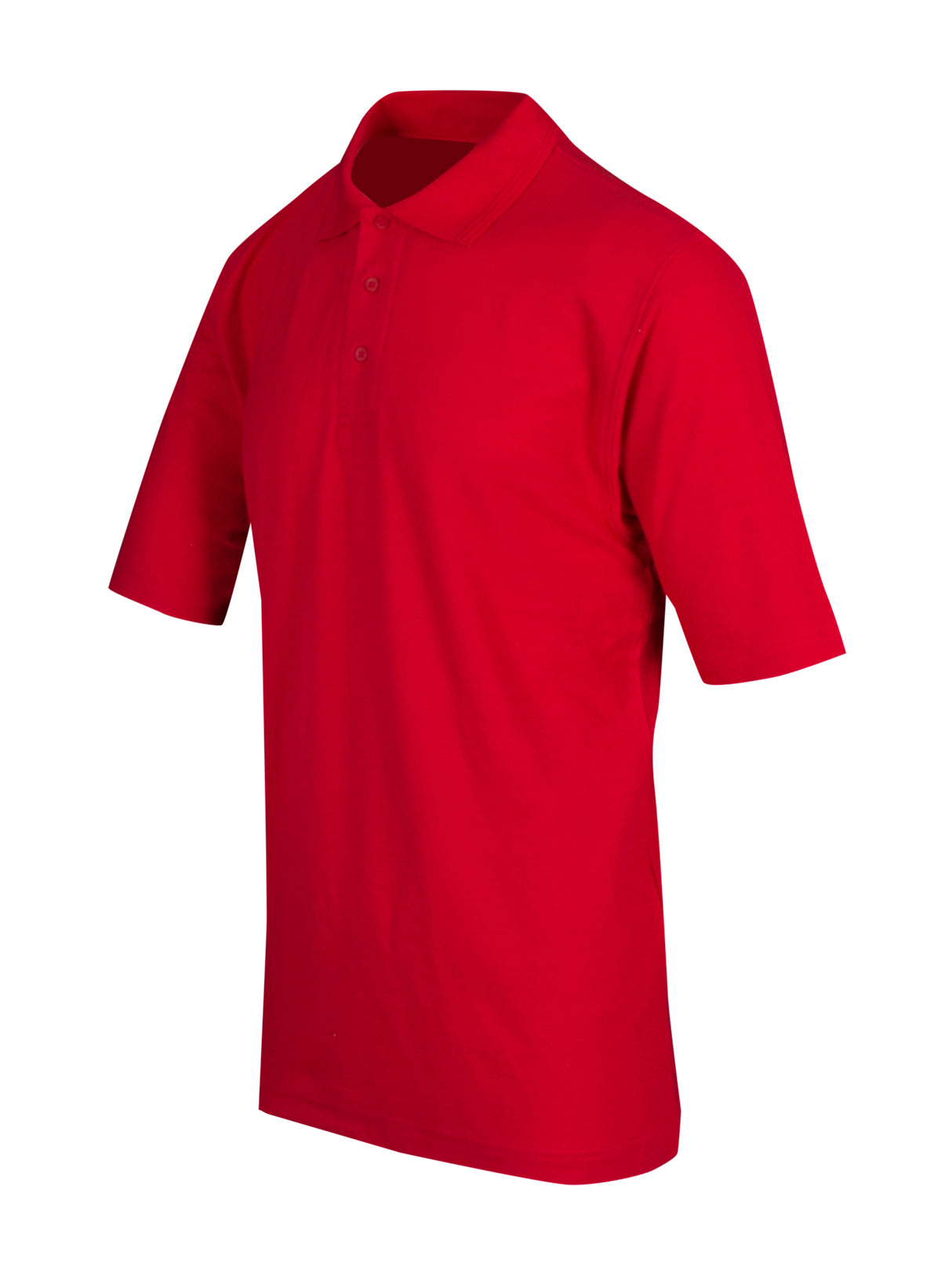 Mens Regular Pique knit Polo - Red - Side