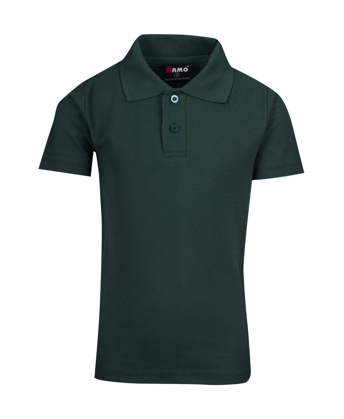 Kid's Pique Polo - Bottle Green - Front