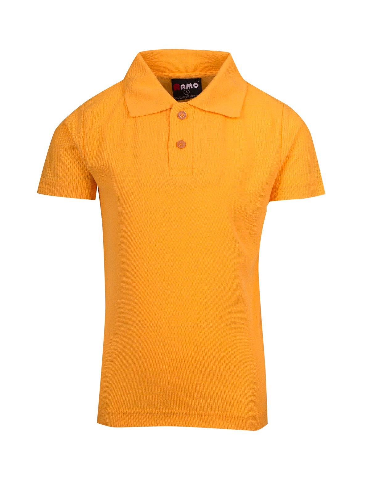 Kid's Pique Polo - Gold - Front