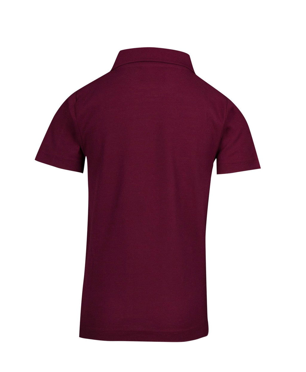 Kid's Pique Polo - Maroon - Back