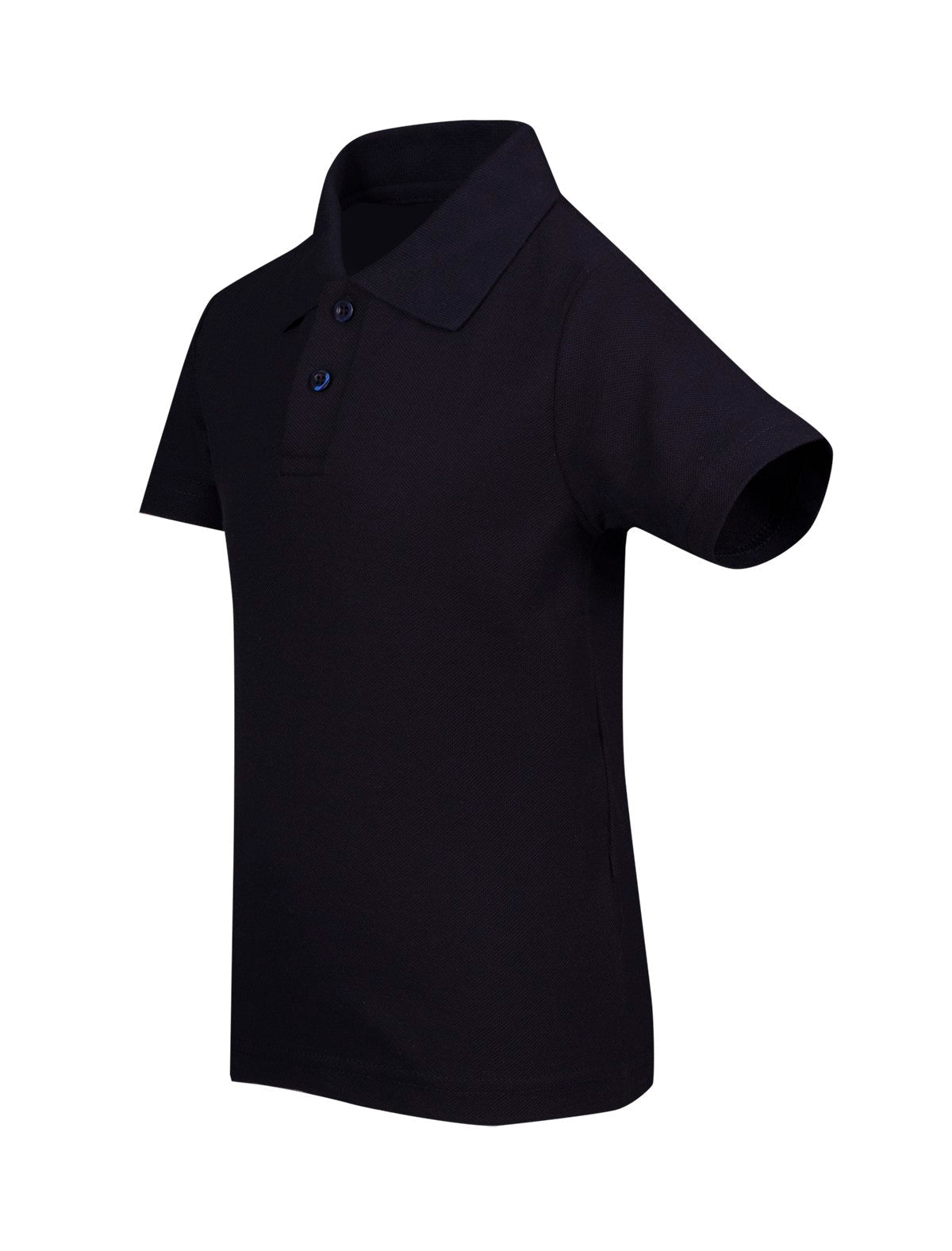 Kid's Pique Polo - Navy Blue - Side