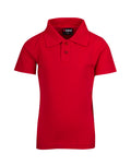 Kid's Pique Polo - Red - Front