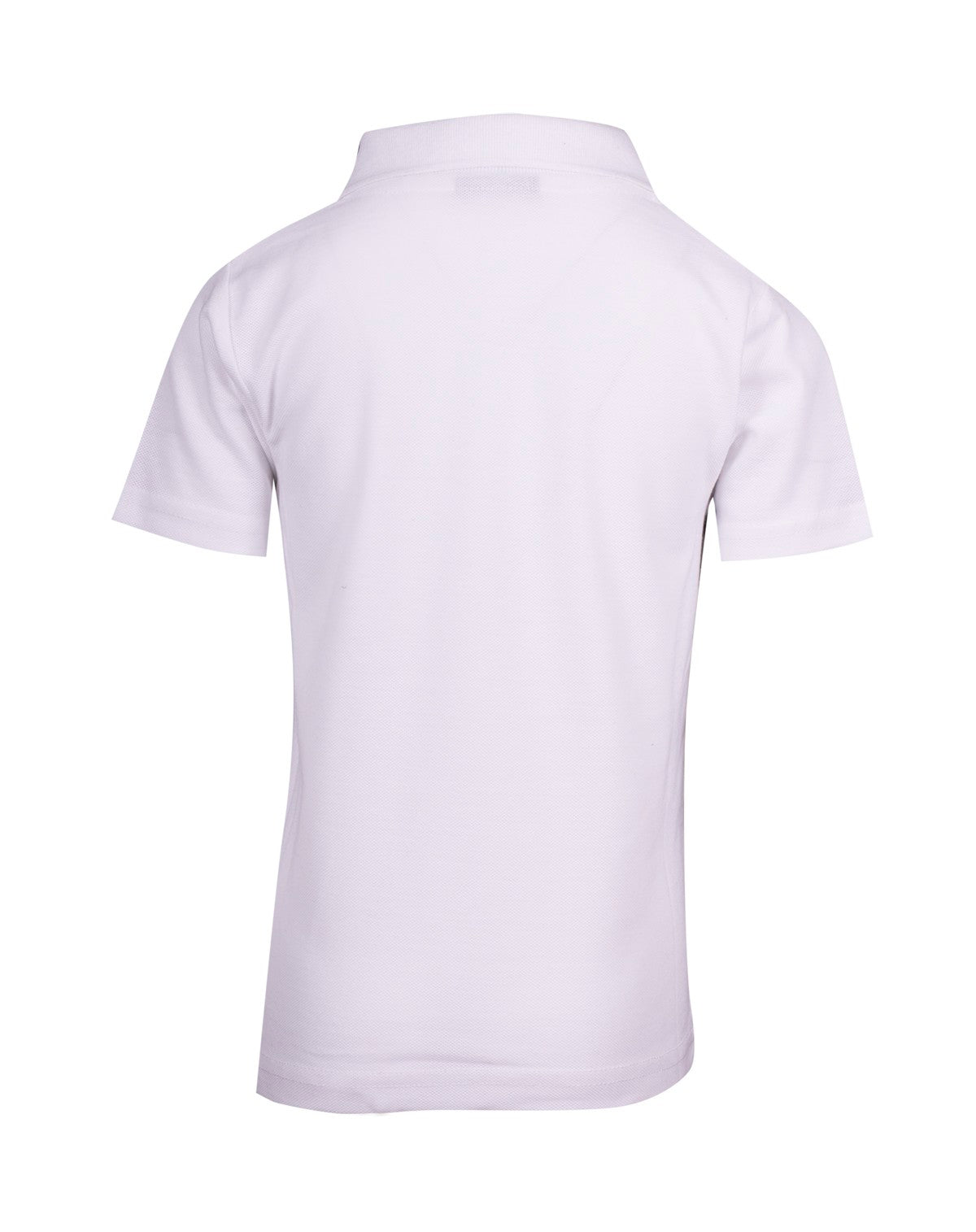 Kid's Pique Polo - White - Back