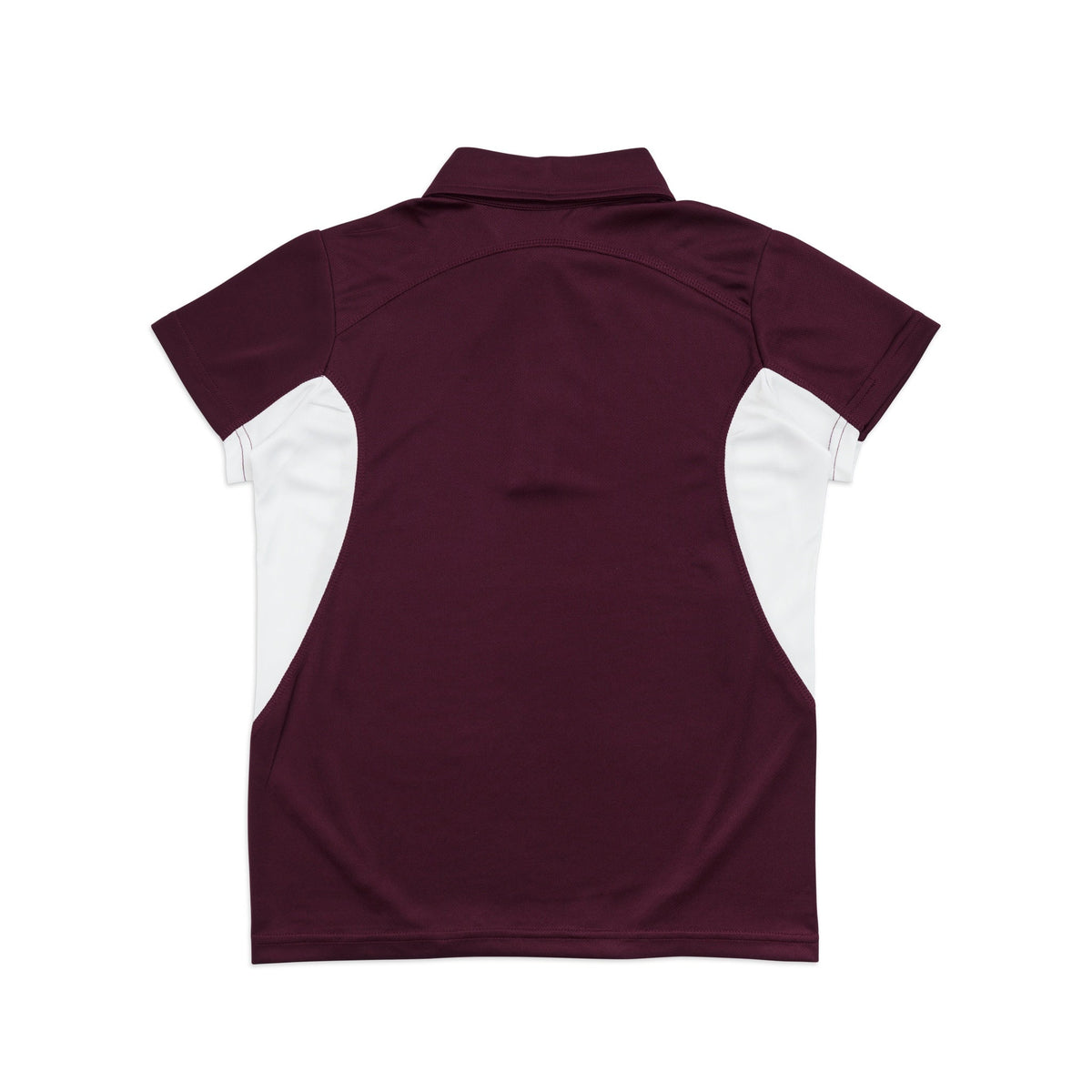 Kid's Accelerator Polyester Polo - Maroon/White - Back