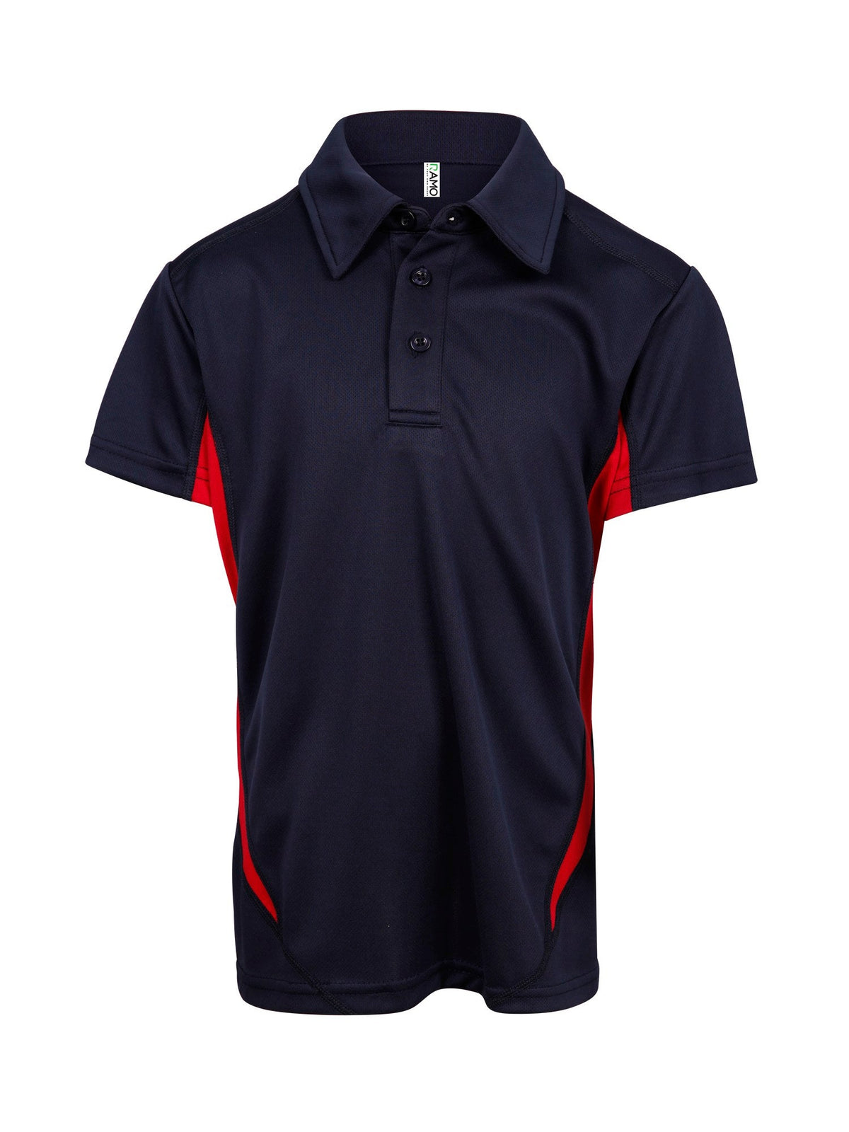 Kid's Accelerator Polyester Polo - Navy/Red - Front