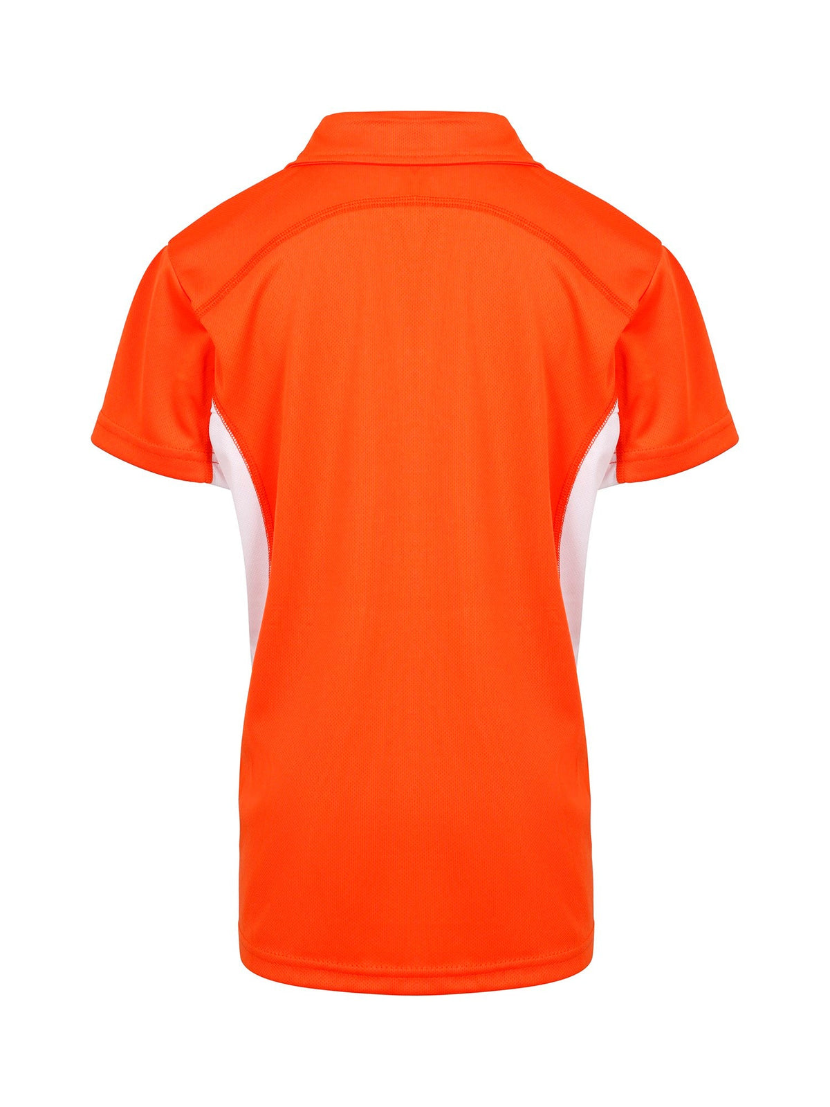 Kid's Accelerator Polyester Polo - Orange/White - Back