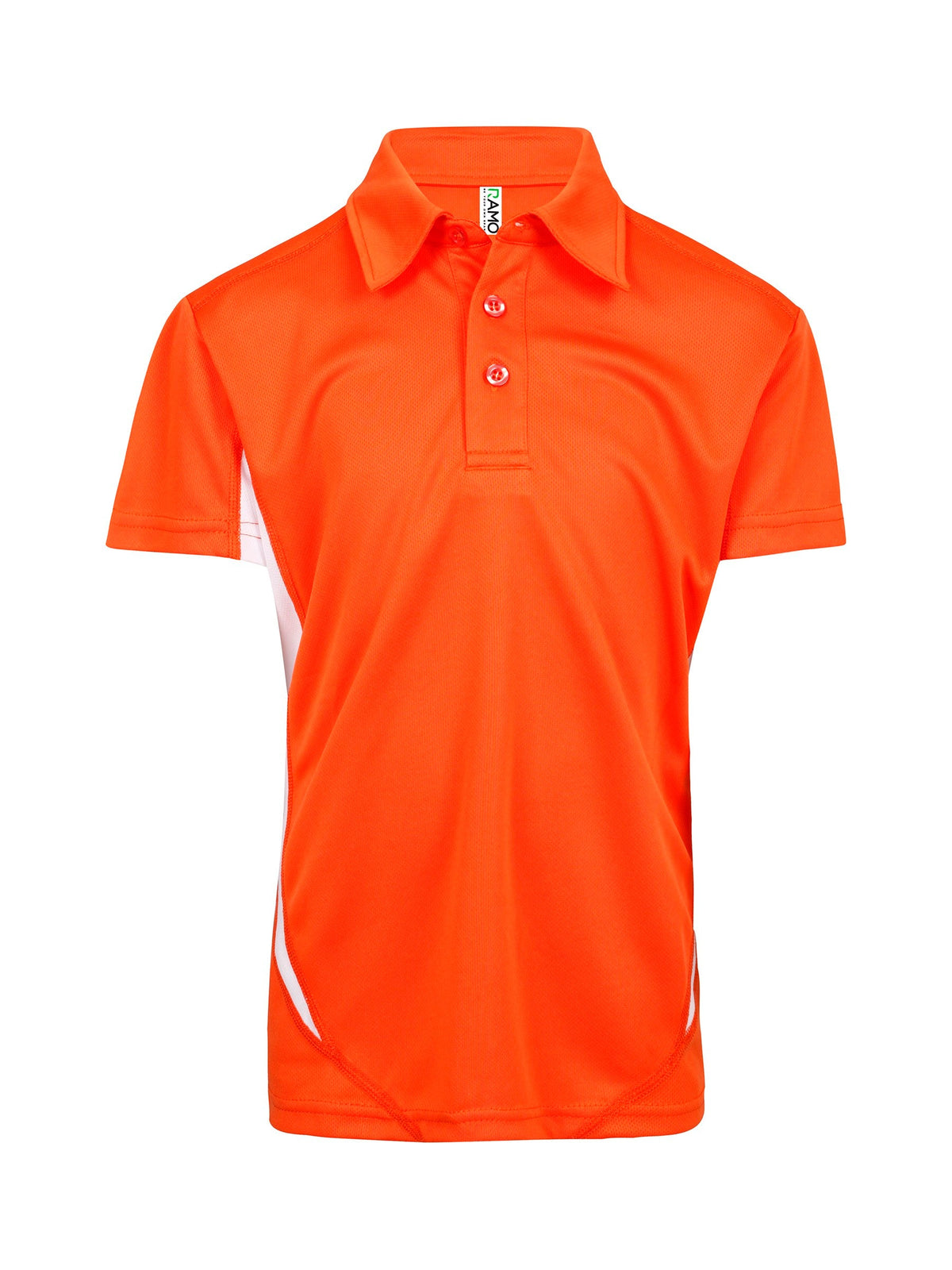 Kid's Accelerator Polyester Polo - Orange/White - Front