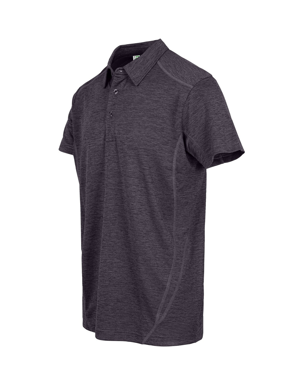 Mens' / Unisex Challenger polyester  Polo - Dark Marl - Side