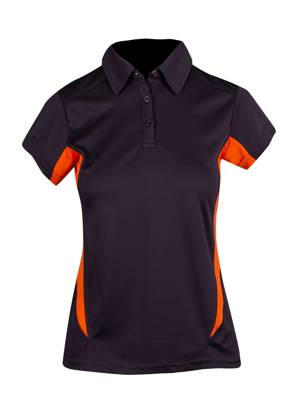 Women's Accelerator Polyester Polo - Charcoal/Orange - Front