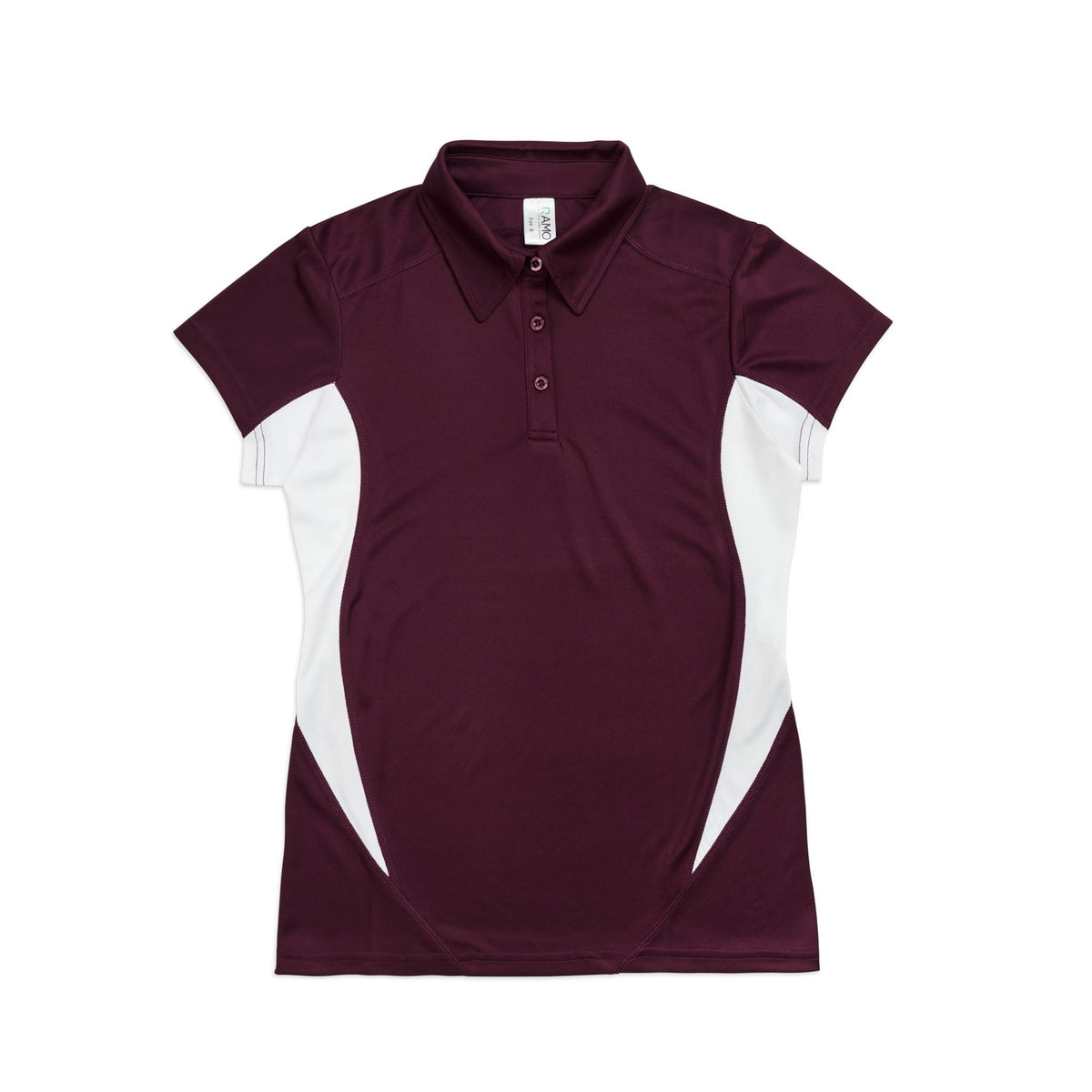 Women's Accelerator Polyester Polo - Maroon/White - Front