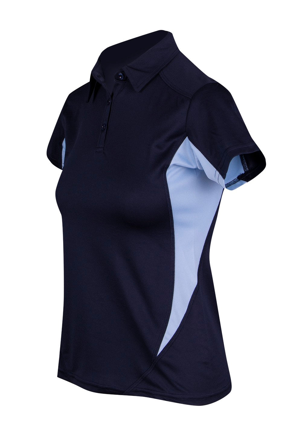 Women's Accelerator Polyester Polo - Navy/Sky Blue - Side