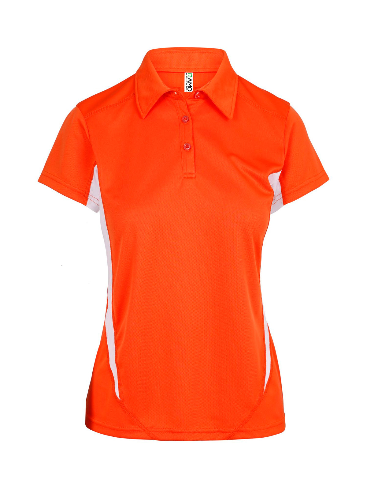Women's Accelerator Polyester Polo - Orange/White - Front