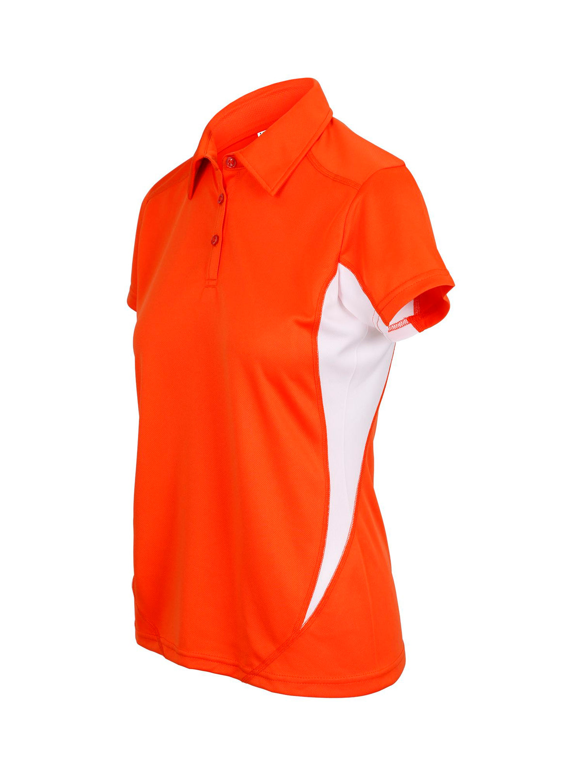Women's Accelerator Polyester Polo - Orange/White - Side