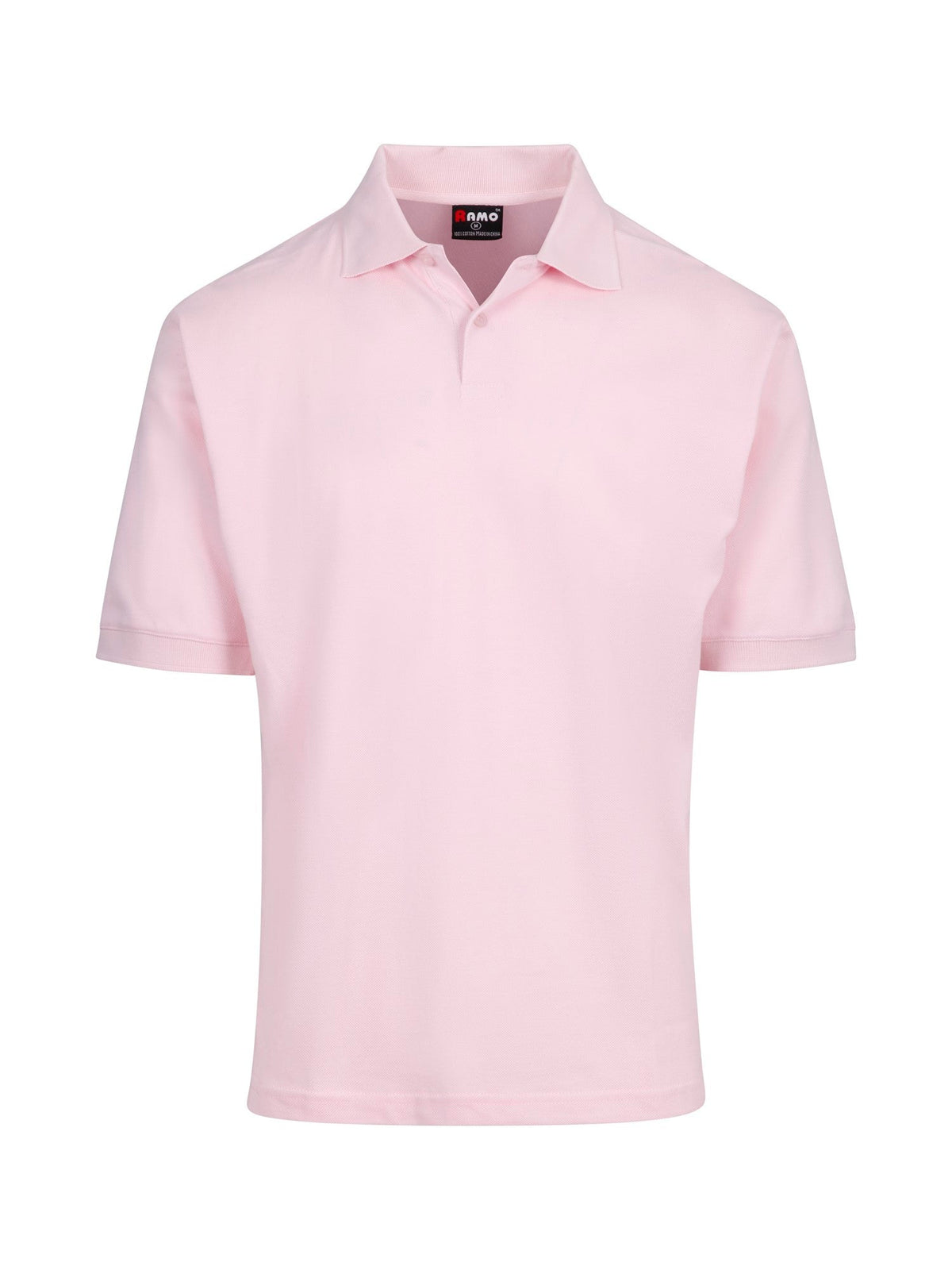 Men's Cotton  Pigment Dyed Polo - Pink - Front