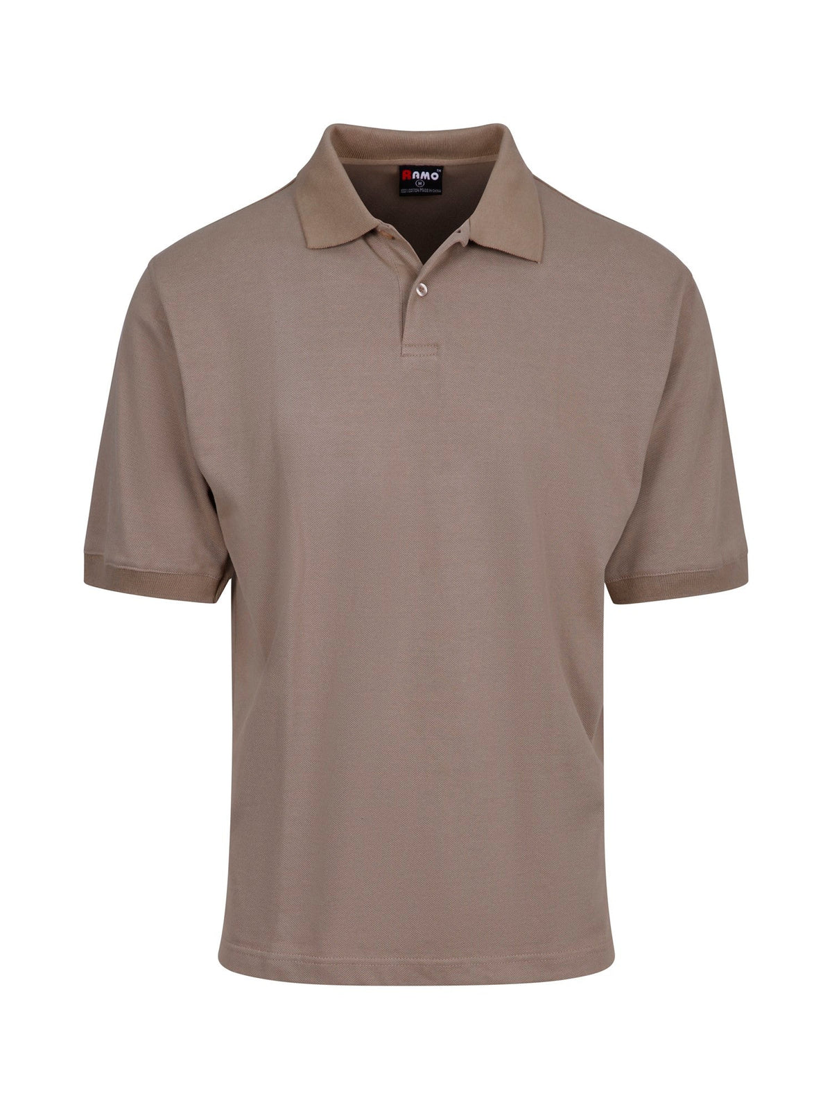 Men's Cotton  Pigment Dyed Polo - Stone - Front