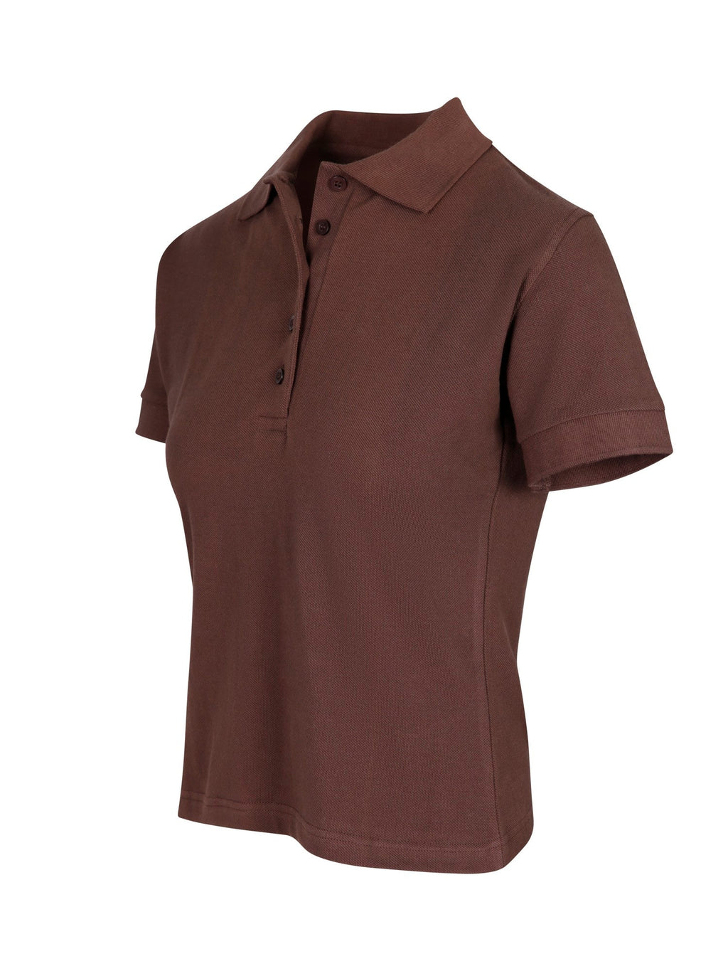 Women's Cotton  Pigment Dyed Polo - Brown - Side
