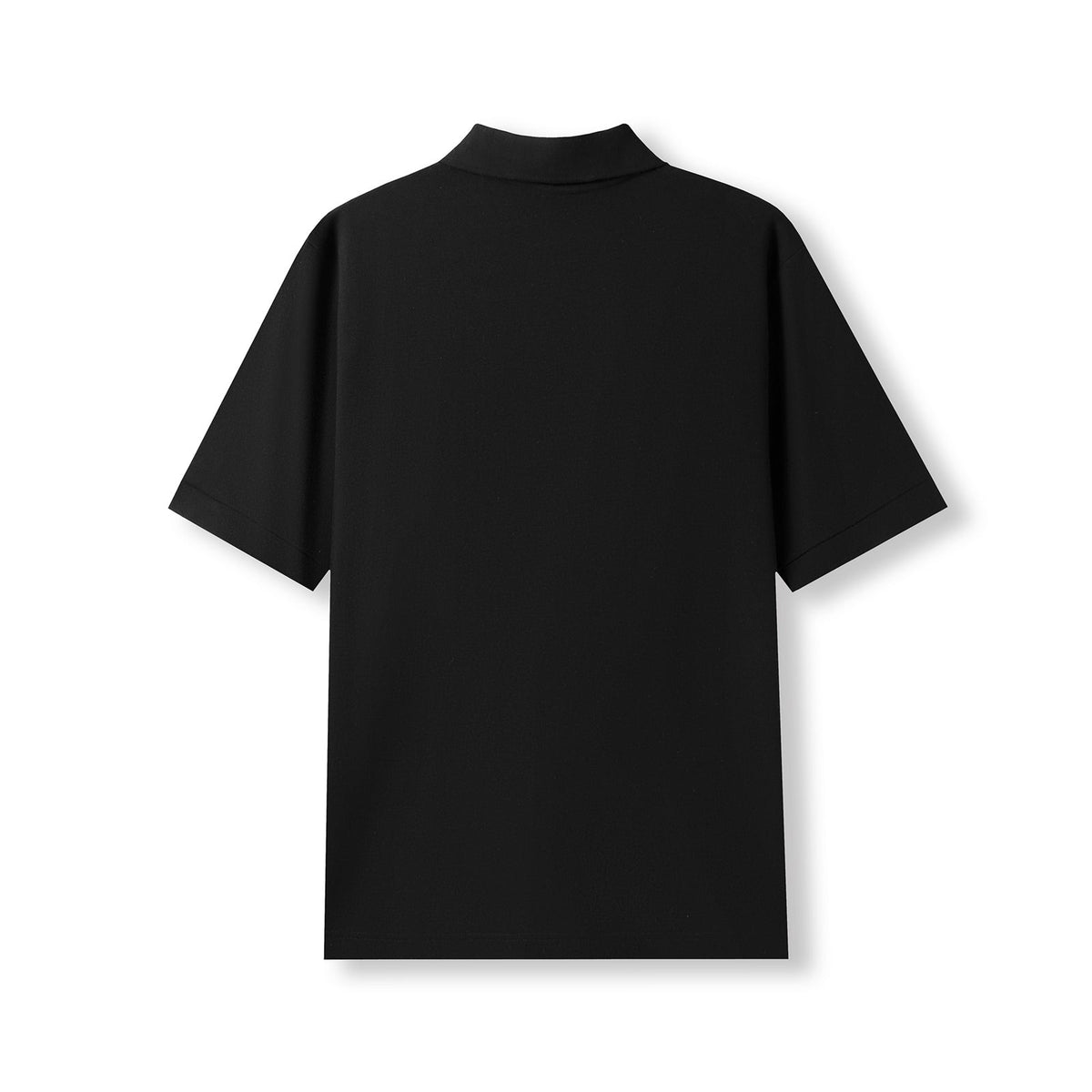 Men's Cotton Pique Knit Polo - Black - Back