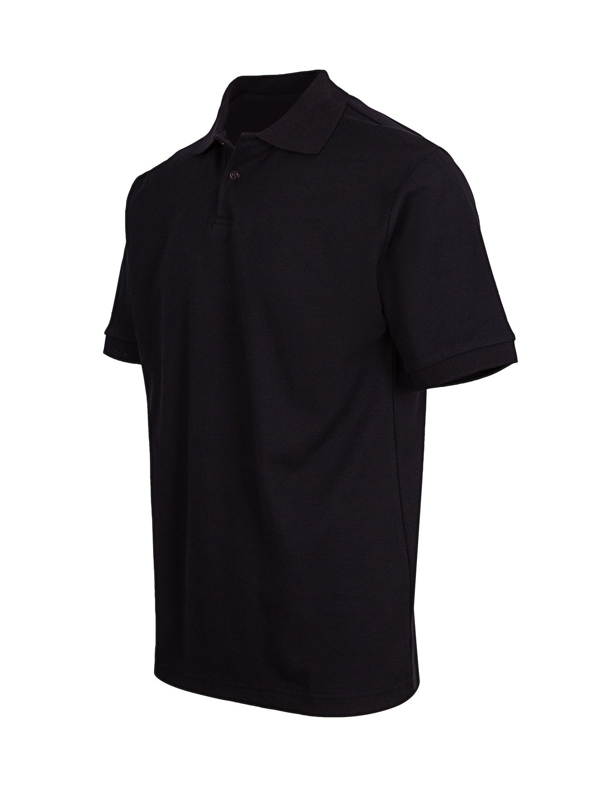 Men's Cotton Pique Knit Polo - Black - Side