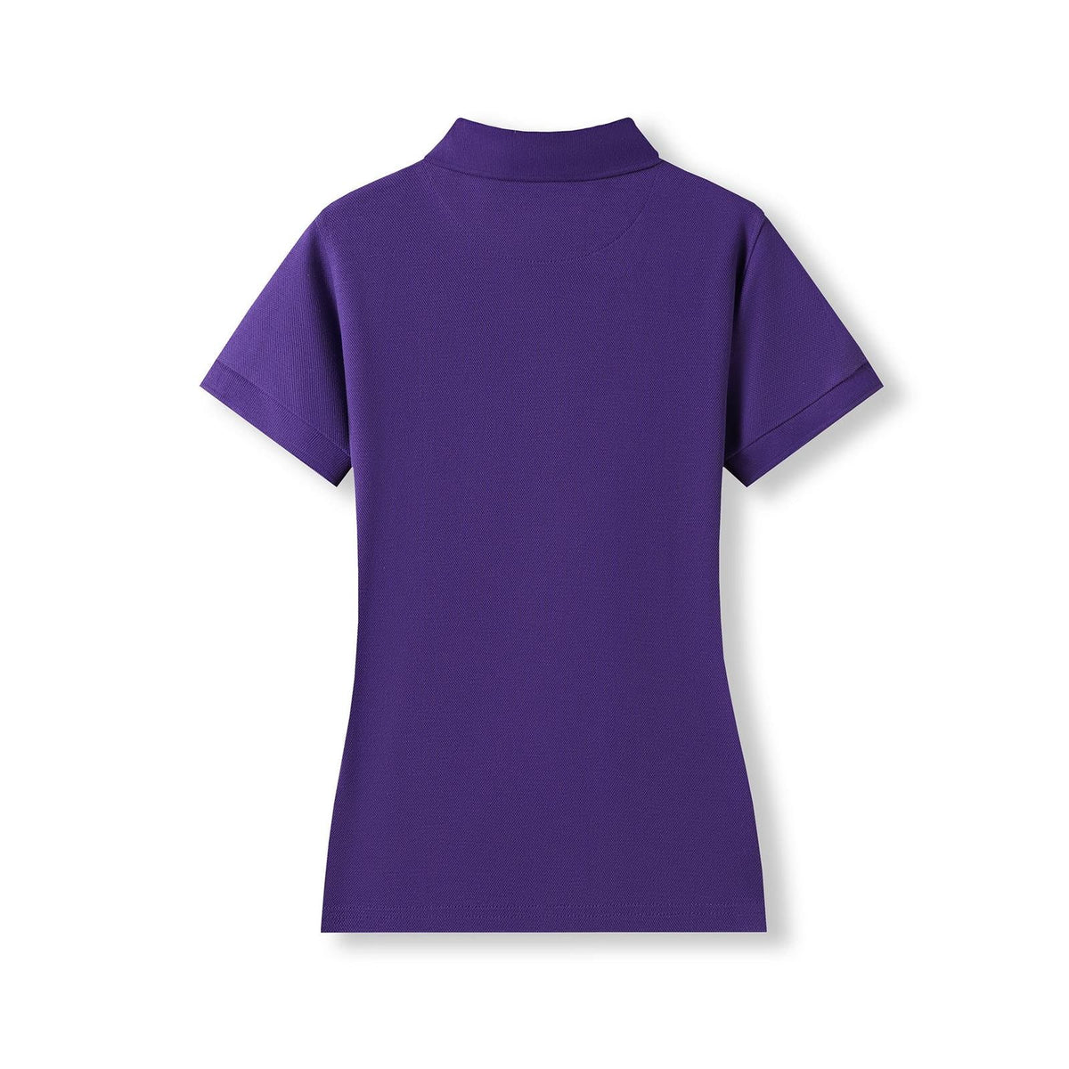 Womens 100% Cotton Pique Knit Polo - Grape - Back