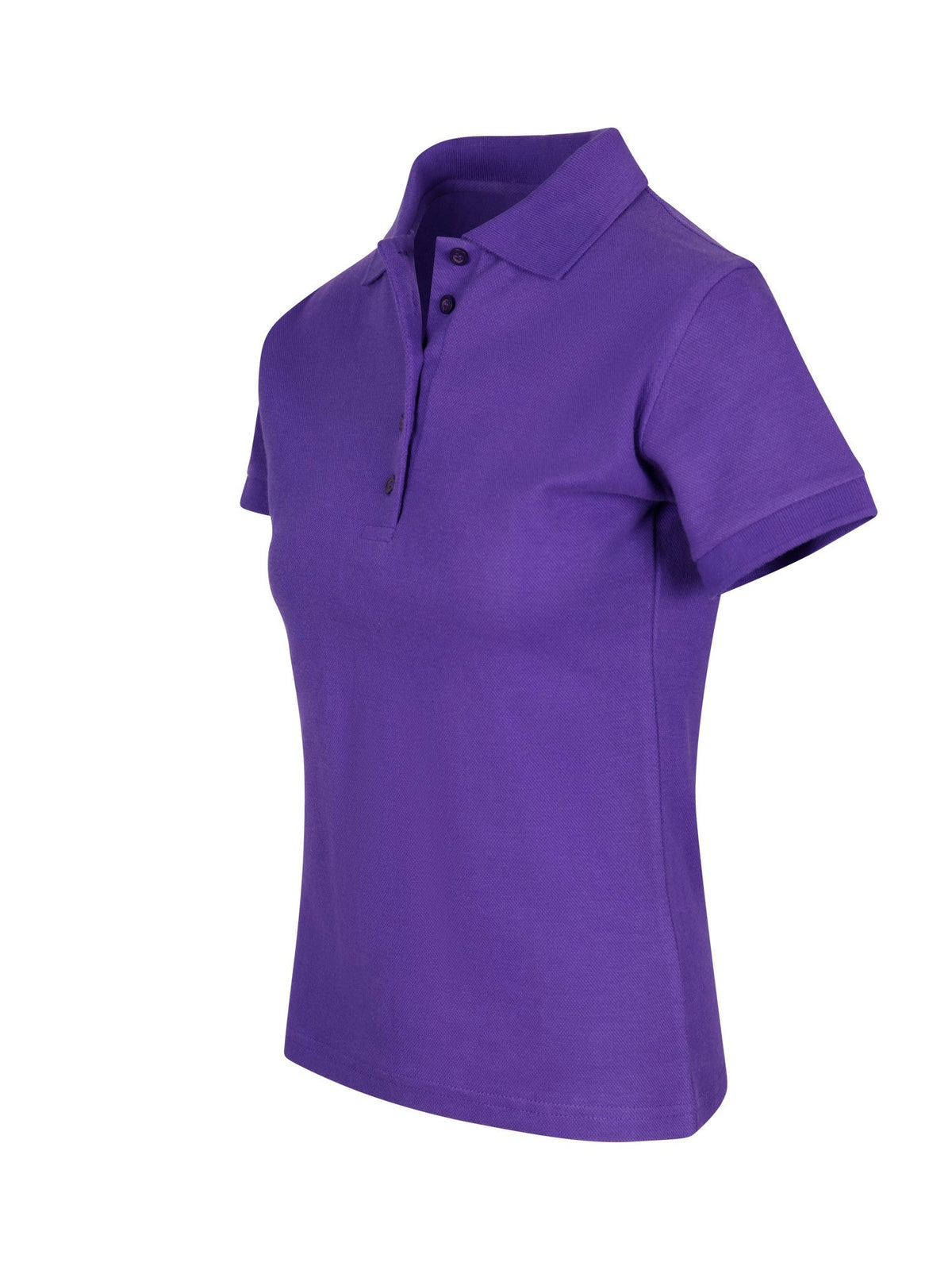 Womens 100% Cotton Pique Knit Polo - Grape - Side