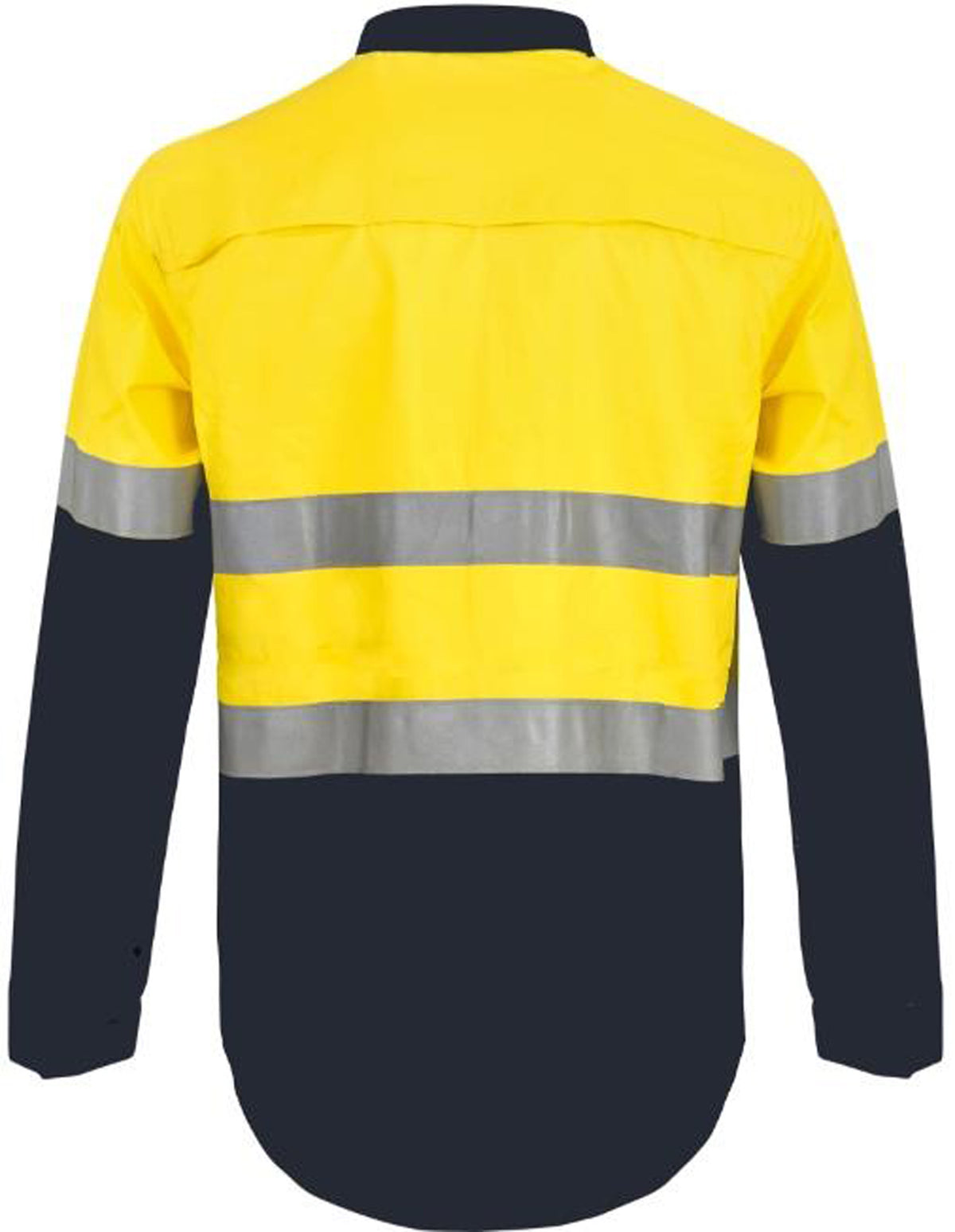 Hi Vis Closed Front Cotton Drill Reflective Shirt With Semi Gusset Sleeves - view